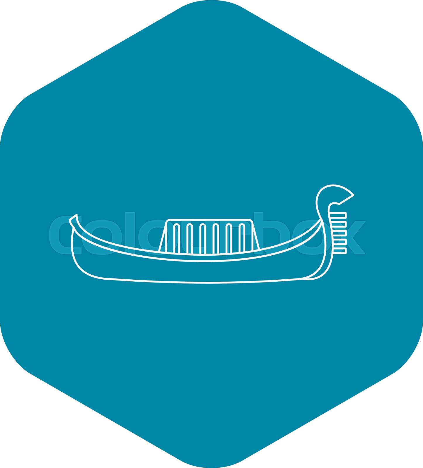 Gondola icon, outline style | Stock vector | Colourbox