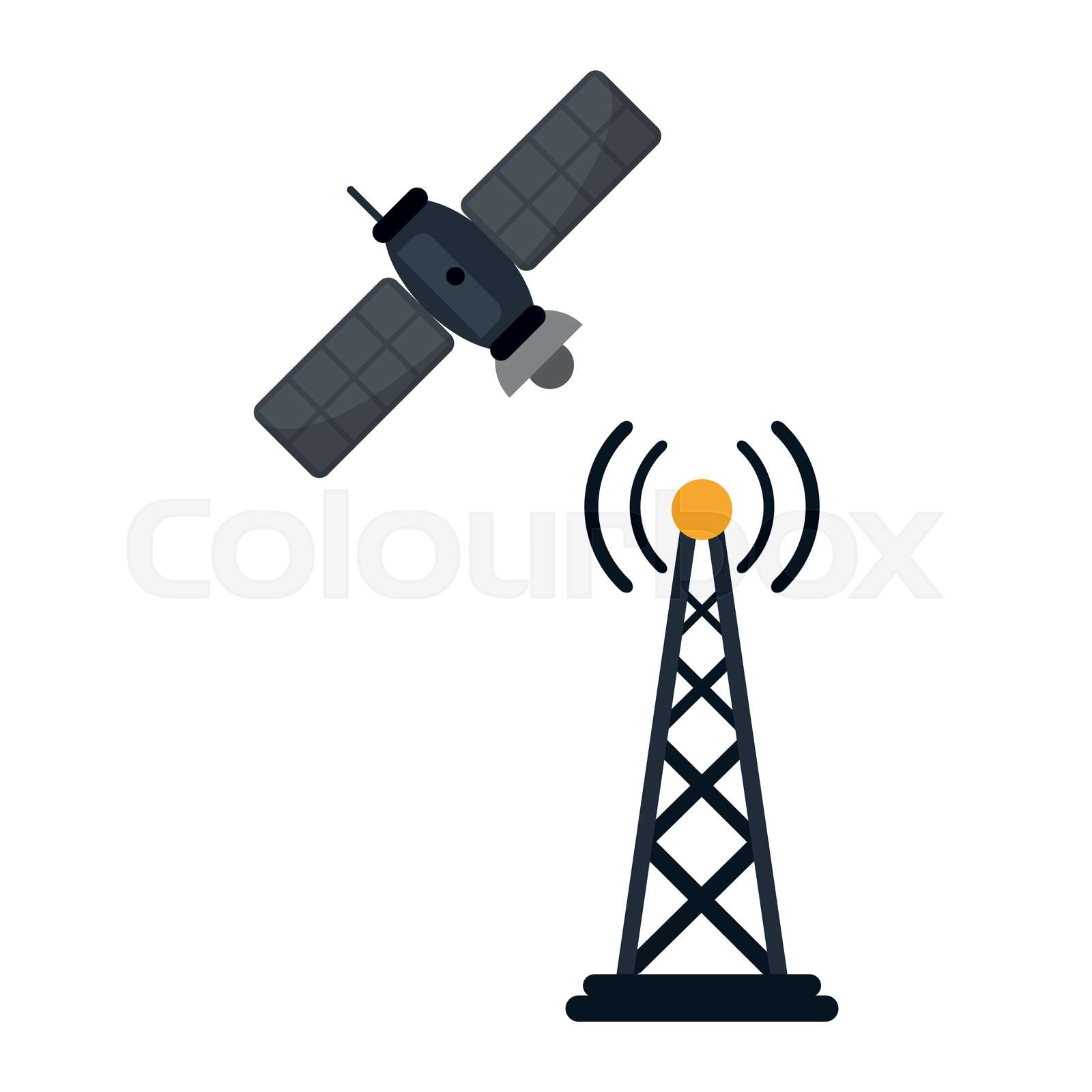 Antenna and satellite technology Stock vector Colourbox