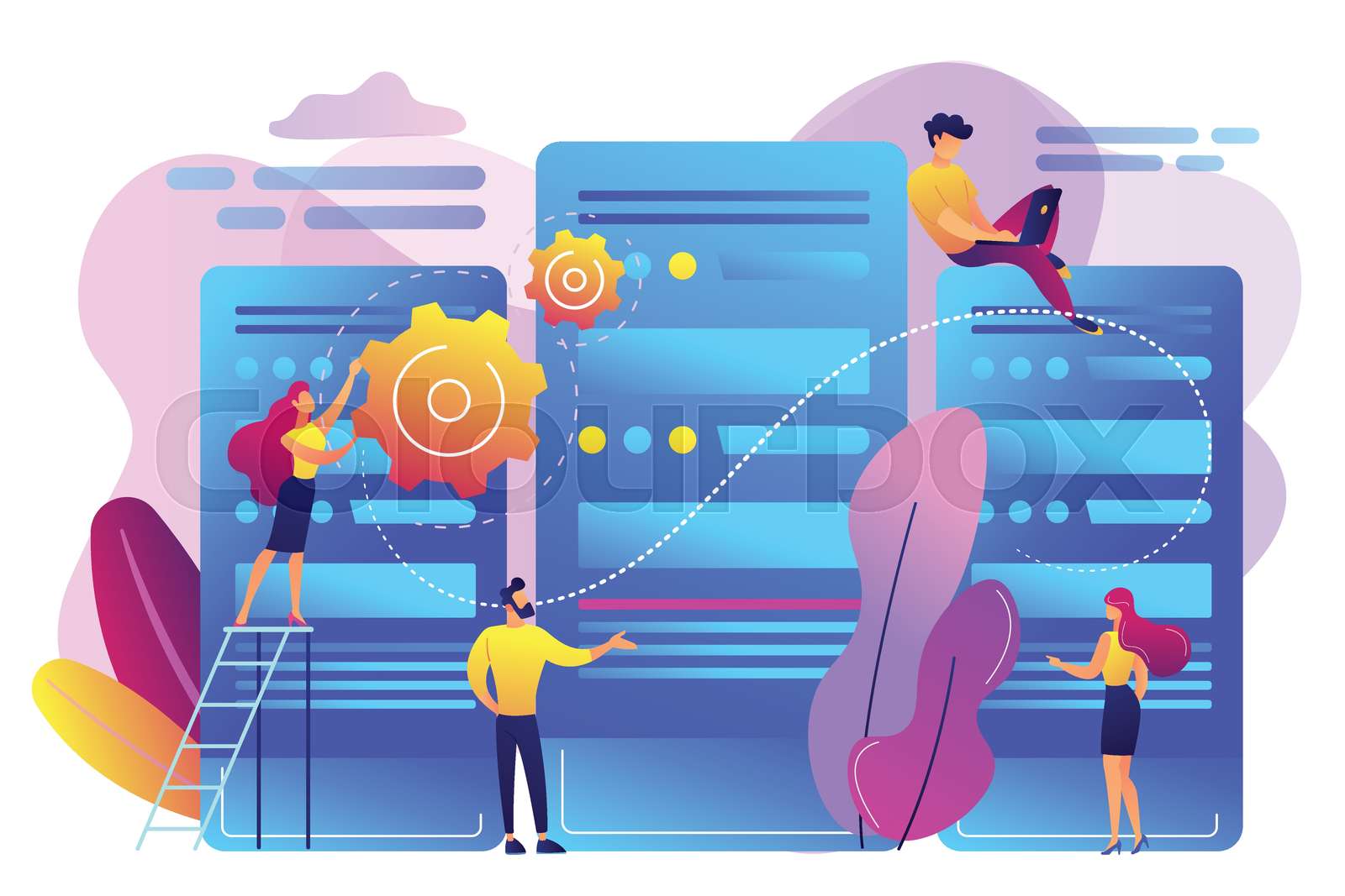 Data center concept vector illustration. | Stock vector | Colourbox