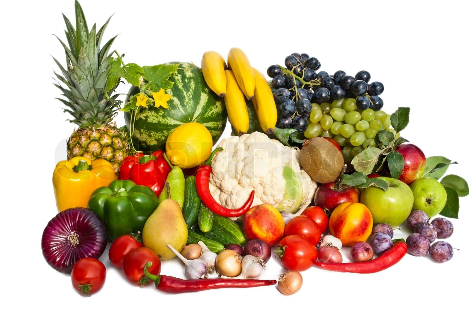 The group of fruits and vegetables Stock image Colourbox