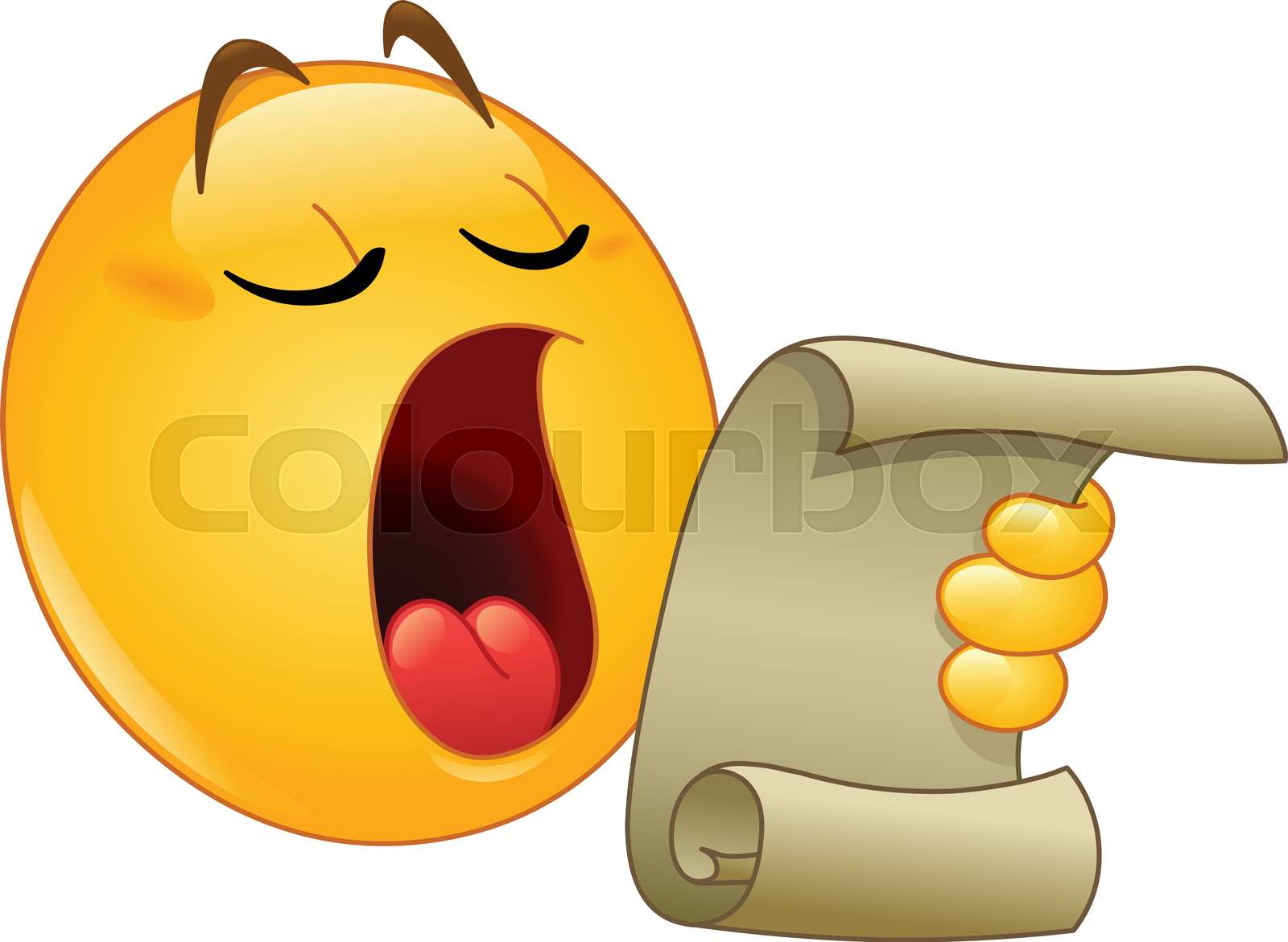 Making an announcement emoticon Stock vector Colourbox