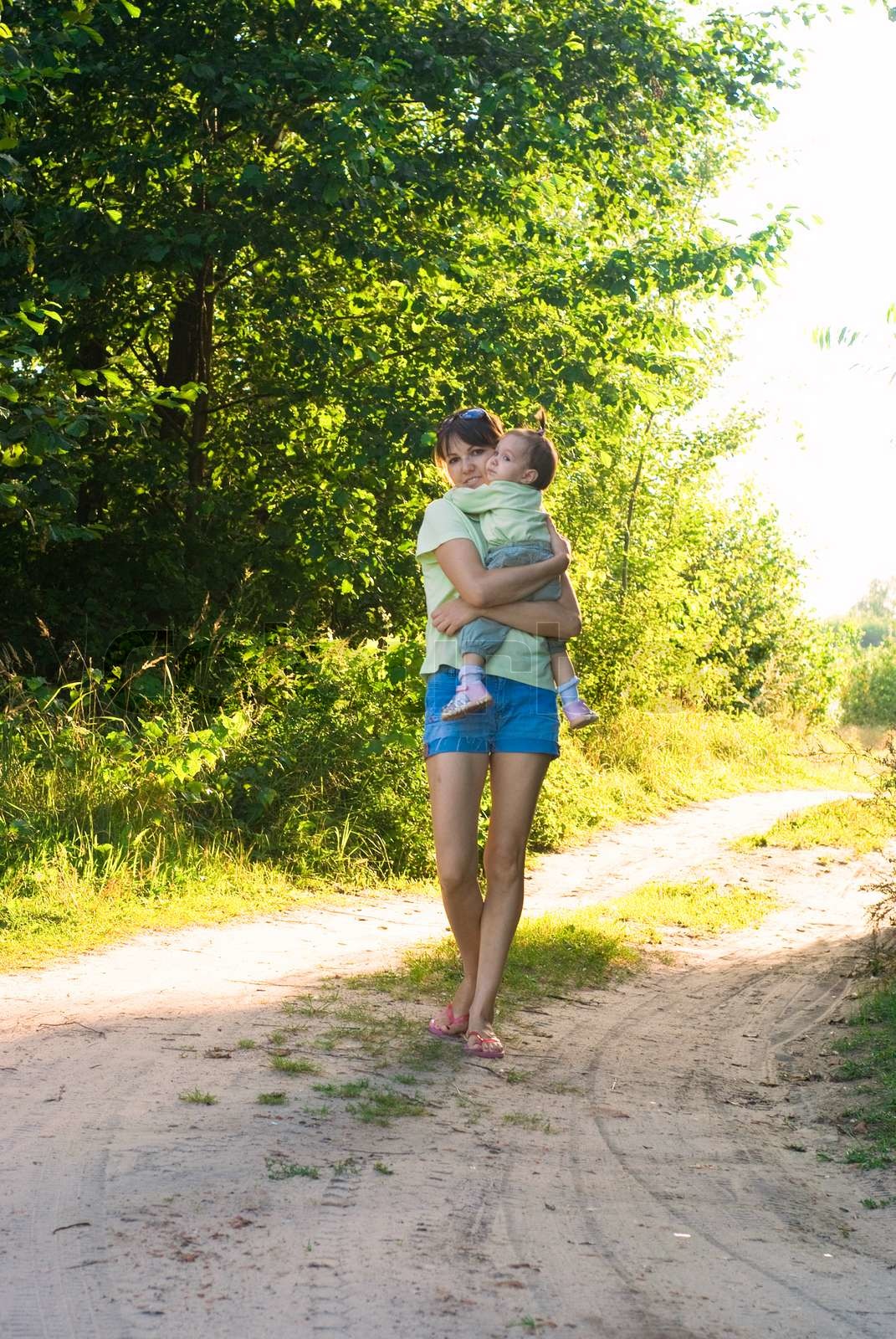 mom and baby at nature | Stock image | Colourbox
