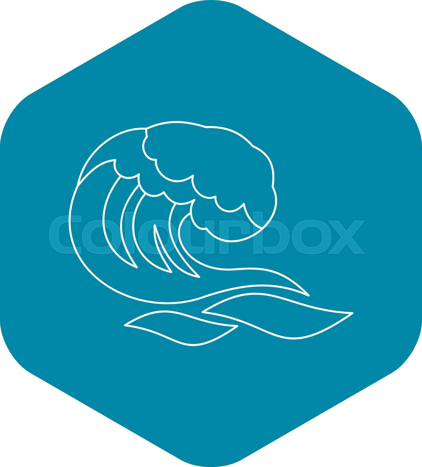 Ocean or sea wave icon, outline style | Stock vector | Colourbox