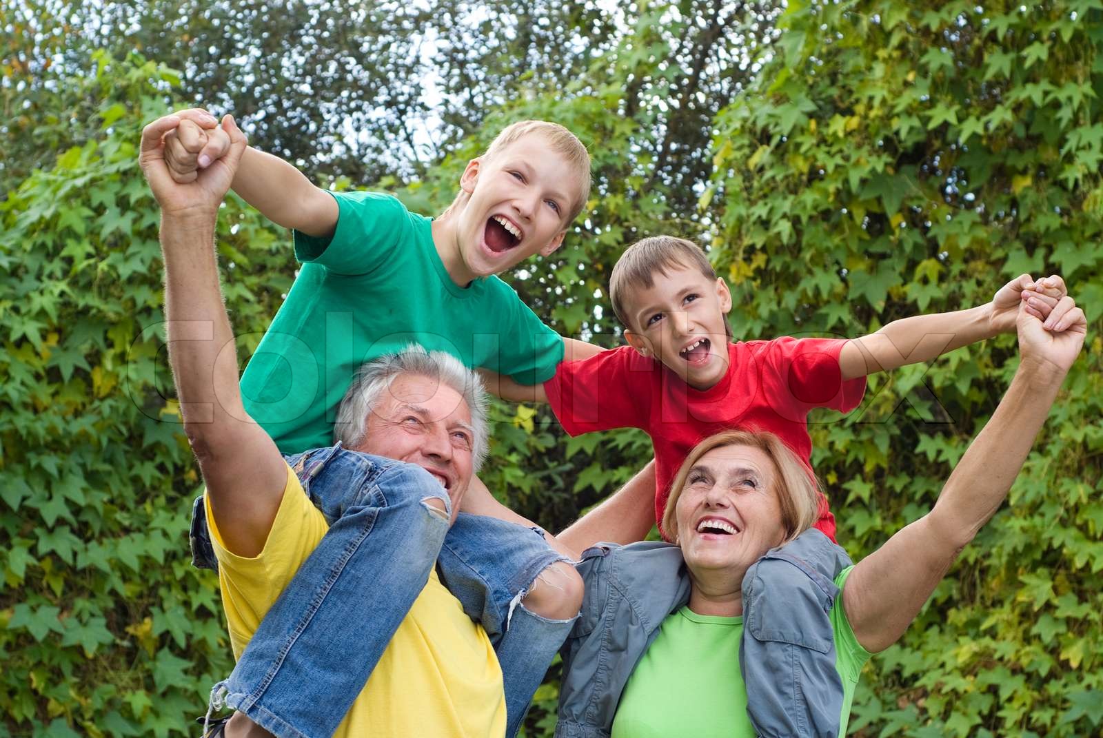 Großeltern und Kinder Stock Bild Colourbox