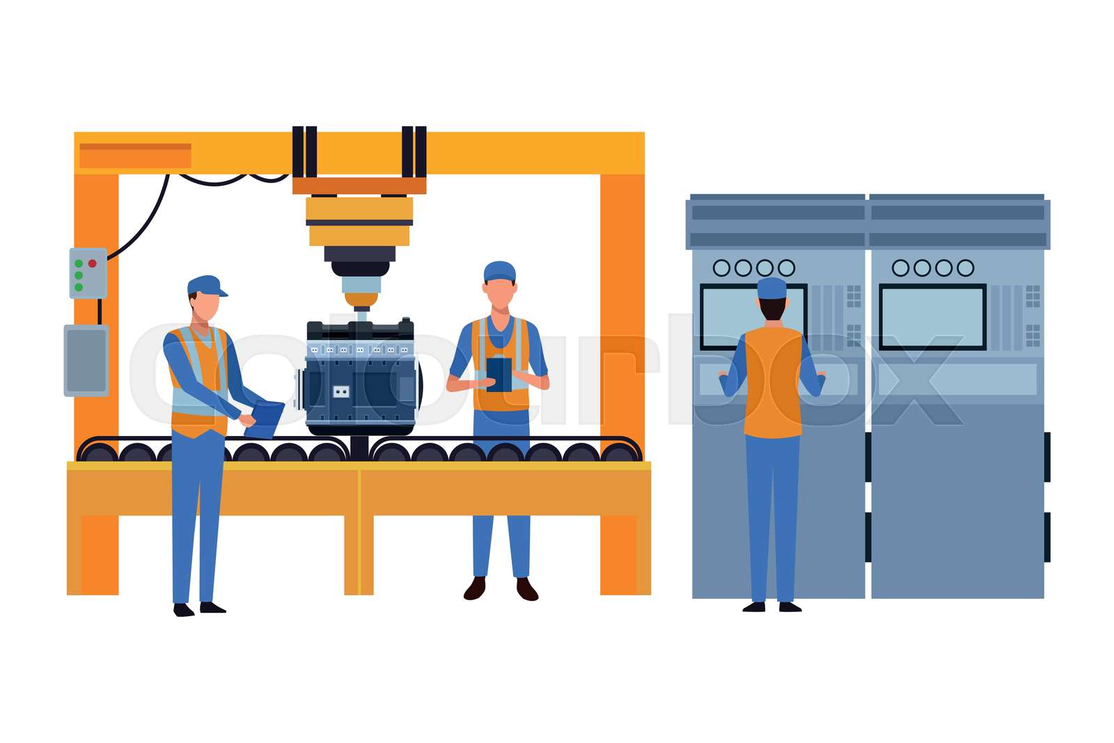 industry car manufacturing cartoon | Stock vector | Colourbox