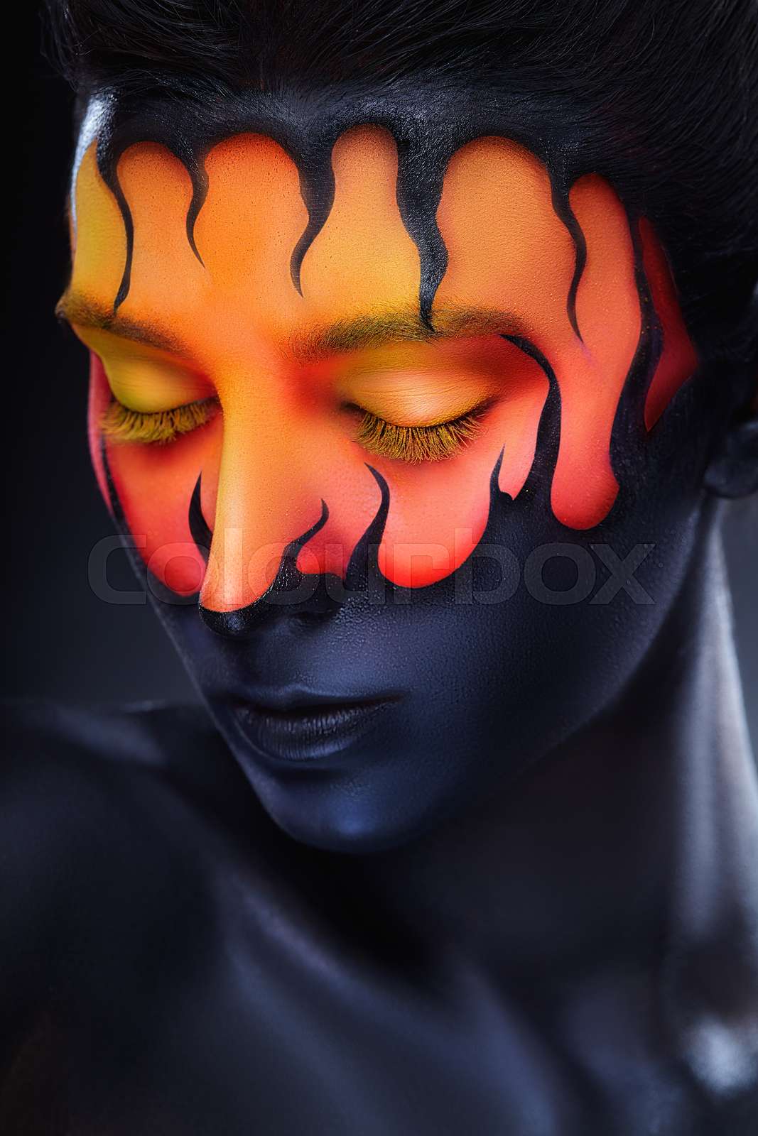 Black tongues of flame Stock image Colourbox