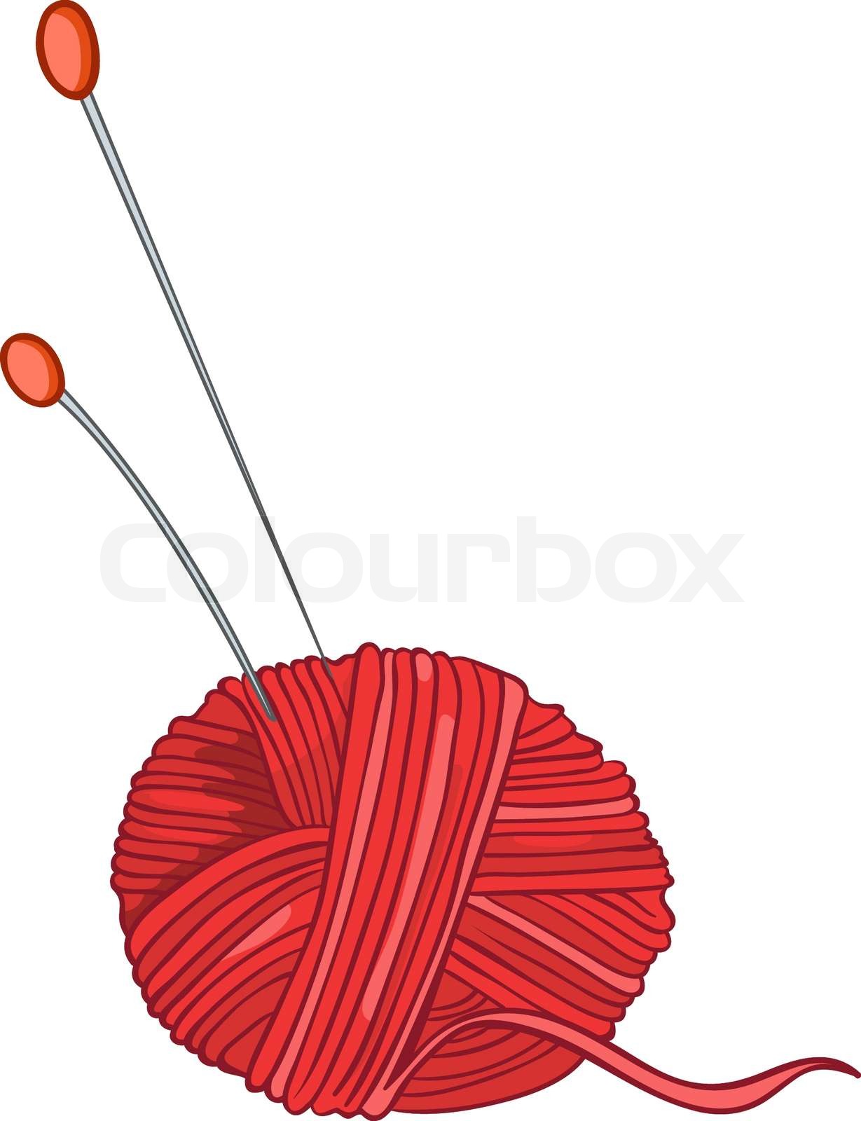 Cartoon Home Miscellaneous Knitting Thread | Stock vector | Colourbox