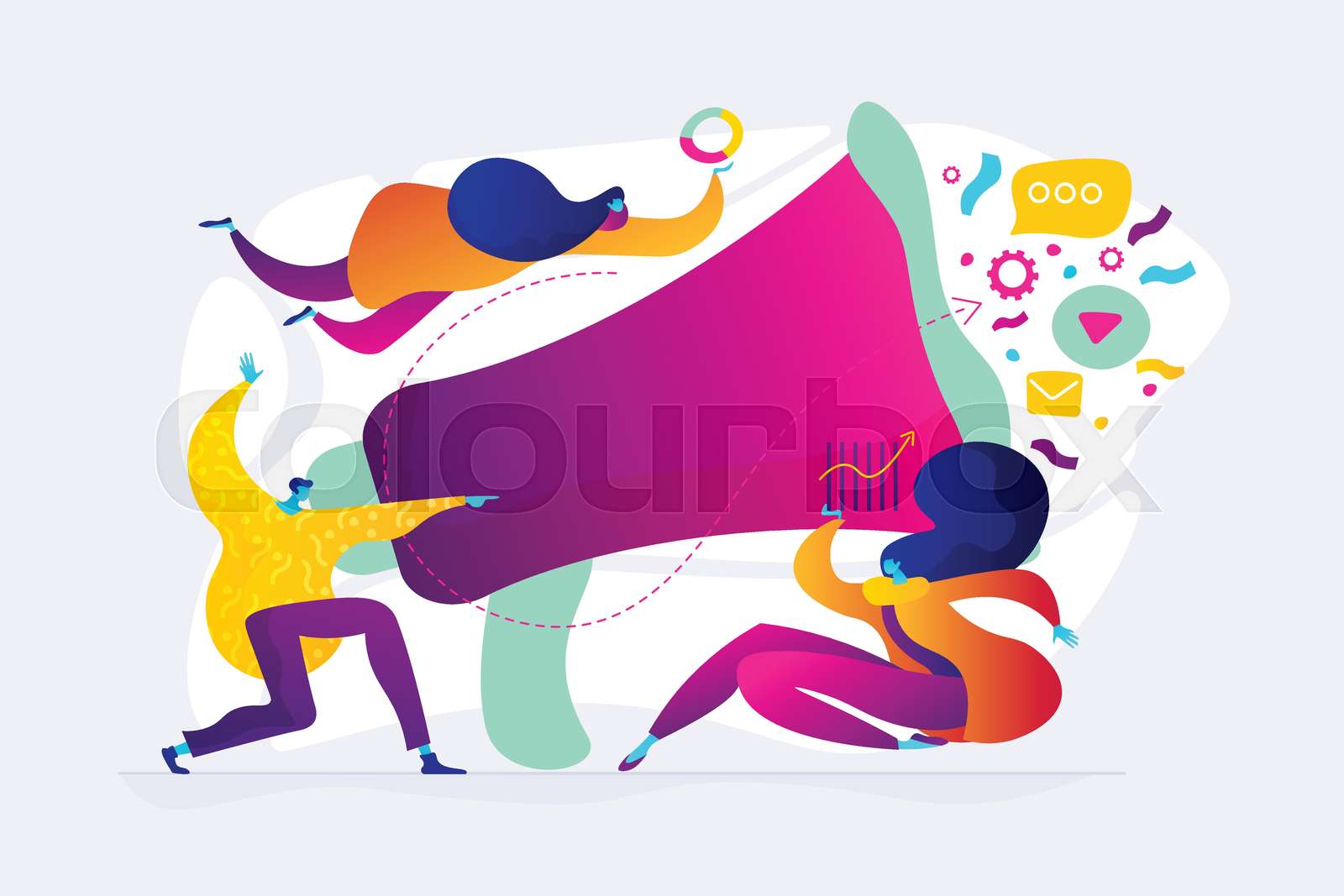 Digital Marketing Team Concept Vector Illustration Stock Vector Digital Marketing Team Concept Vector Illustration Stock Vector