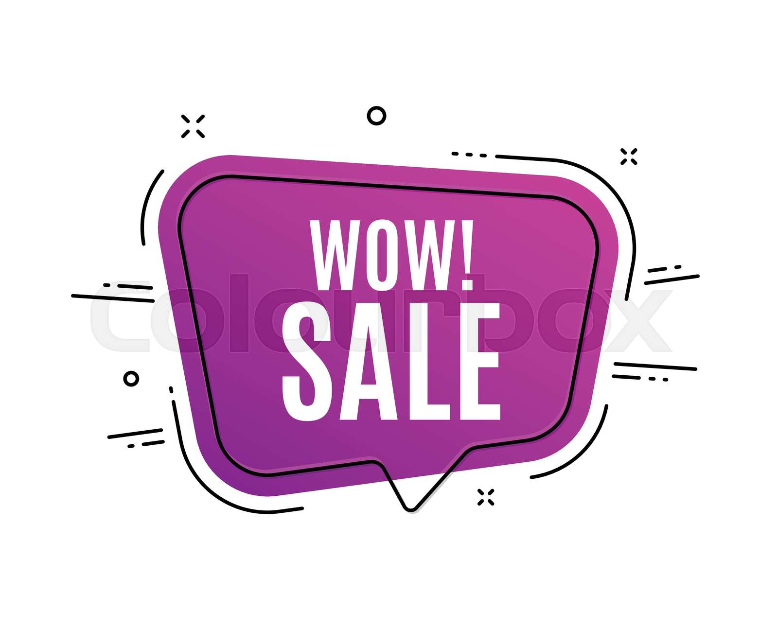 Wow Sale. Special offer price sign. Vector Stock vector Colourbox