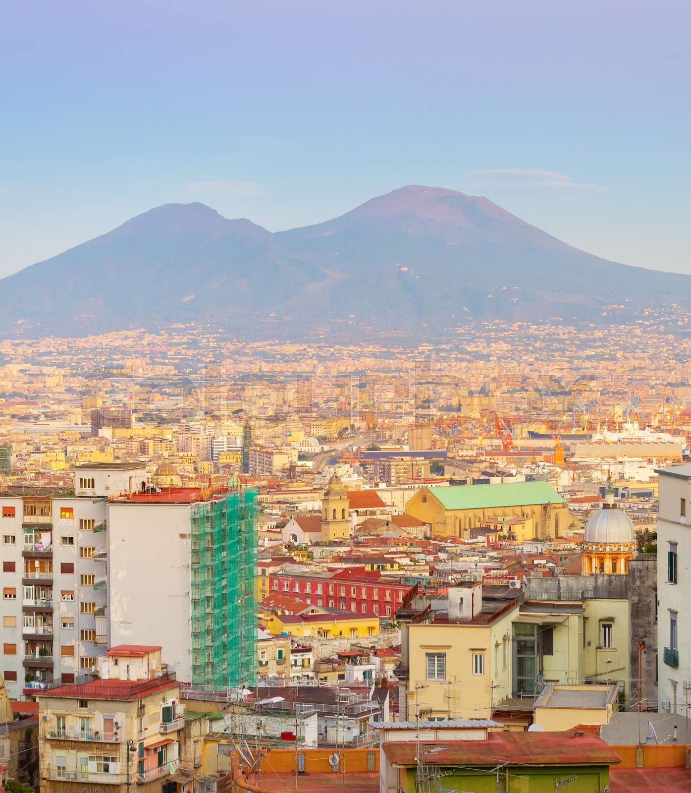 Naples skyline with Vesuvius