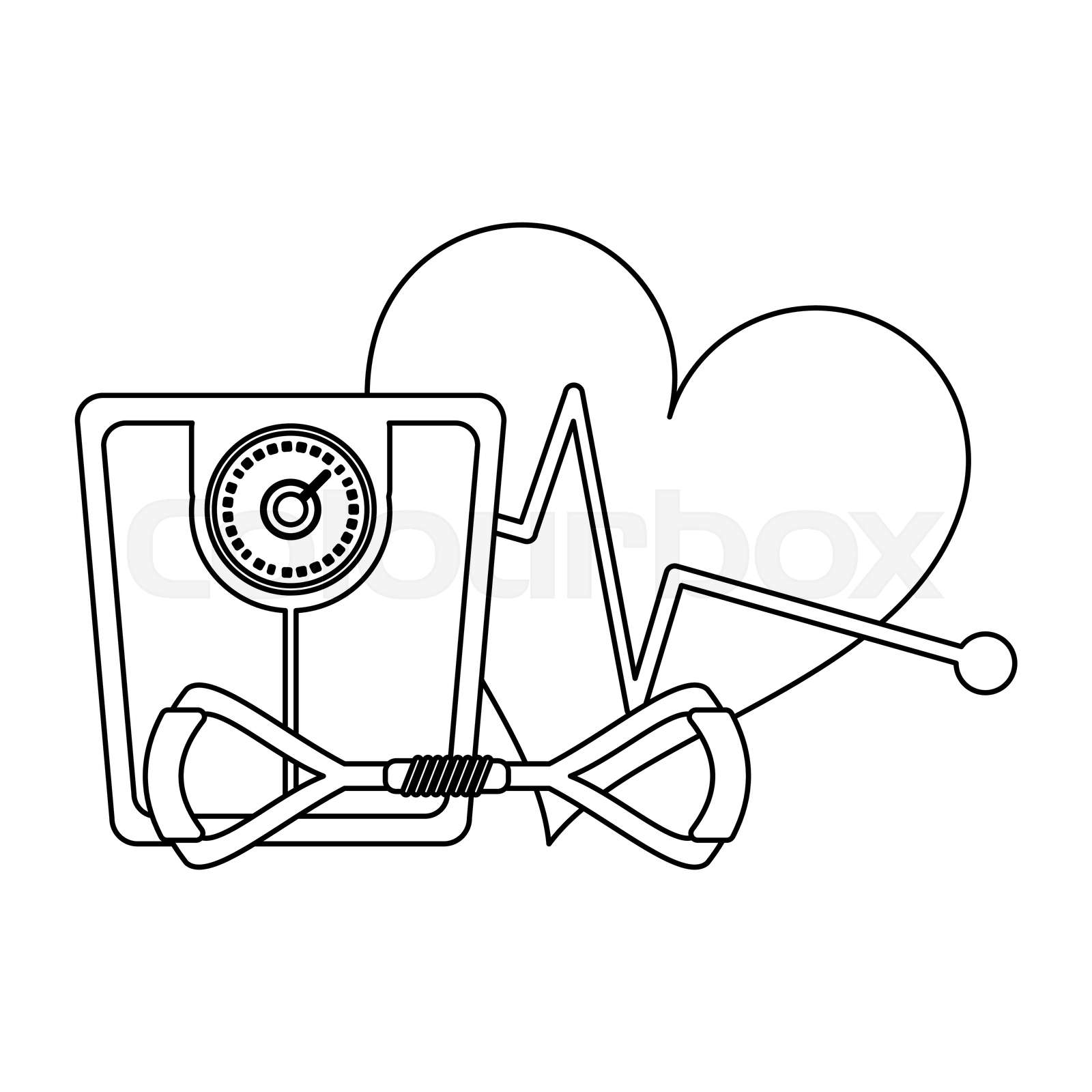 Healthy lifestyle and weight loss in black and white | Stock vector