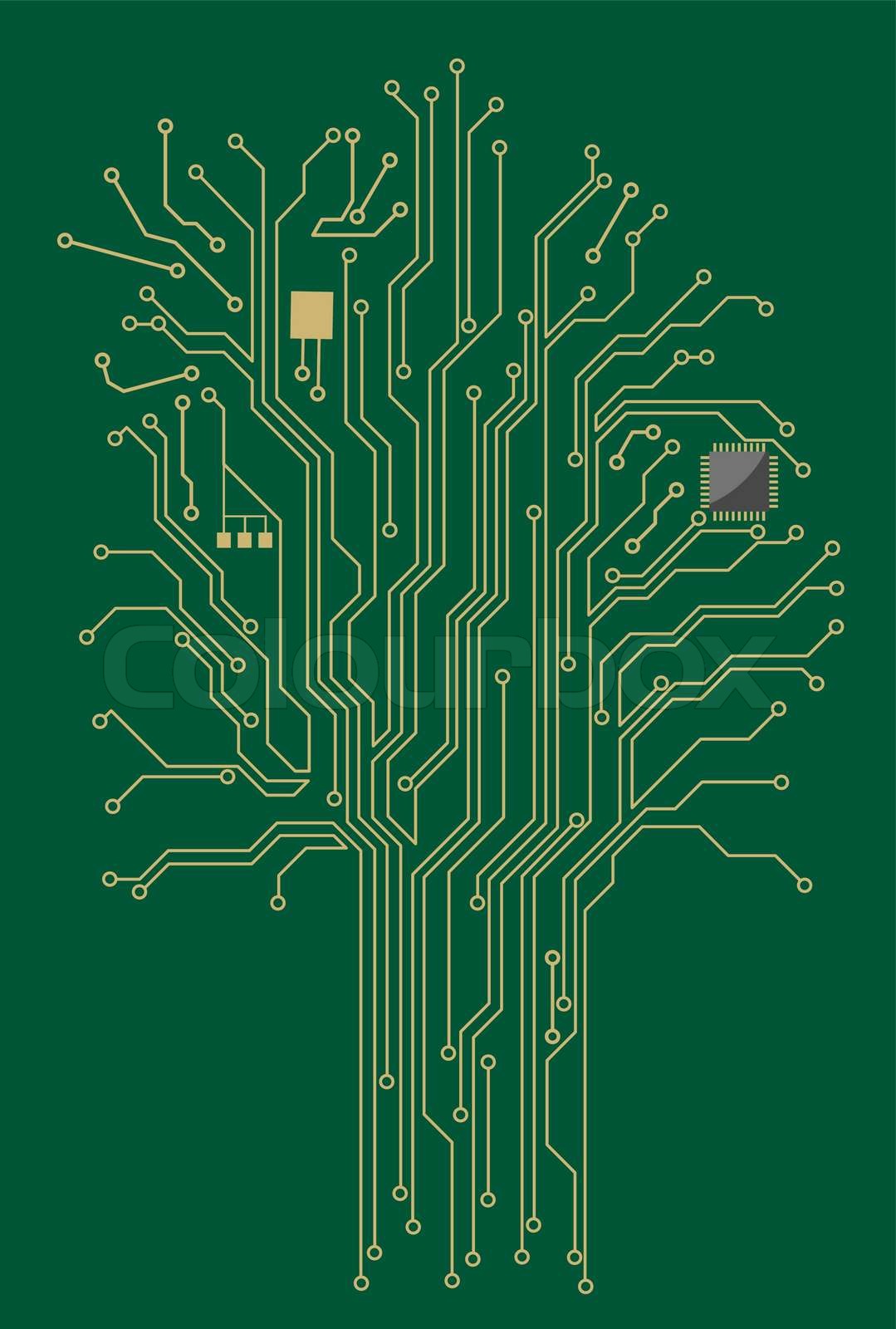 Computer motherboard tree | Stock vector | Colourbox