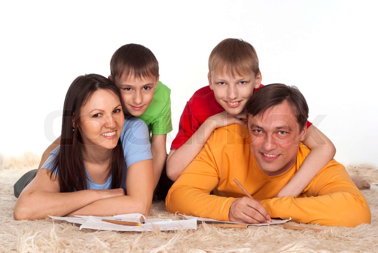 lykkelig familie tegning | Stock foto | Colourbox