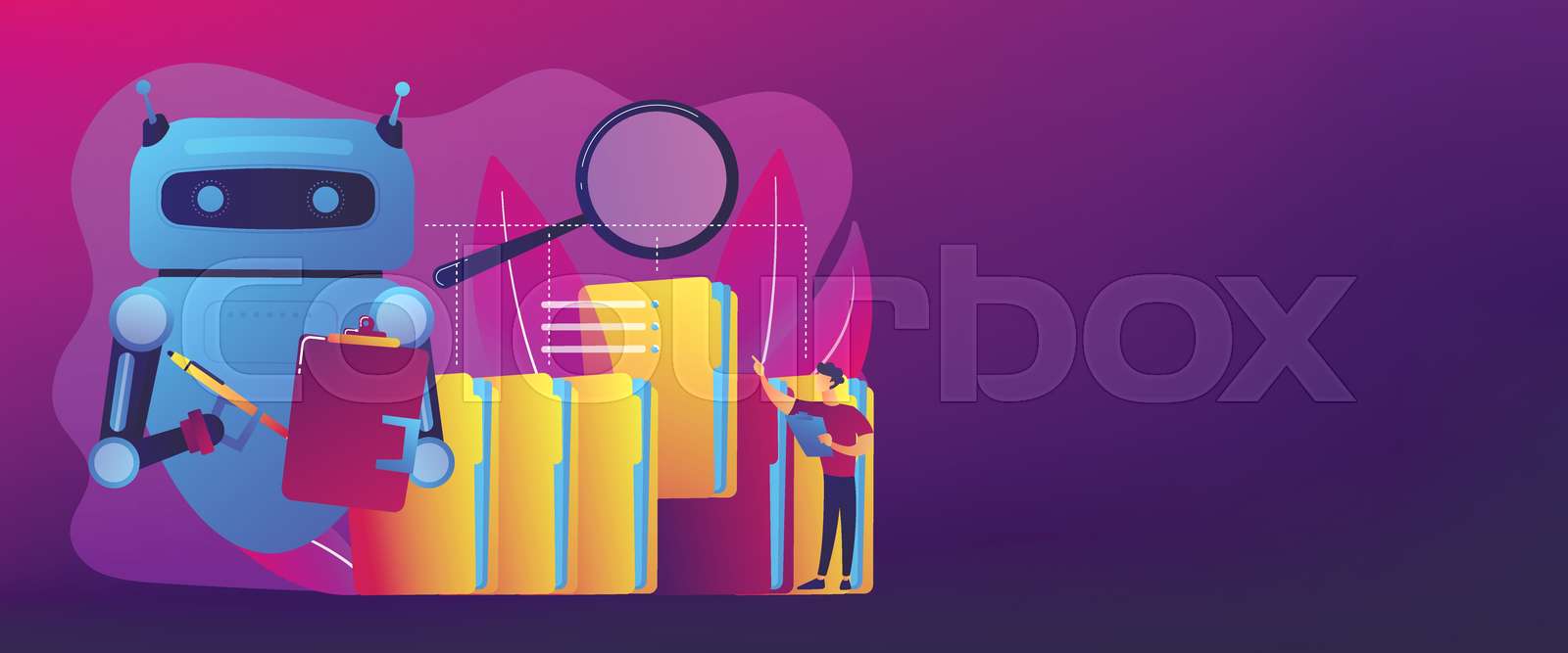 Robotic process automation concept banner header. | Stock vector ...