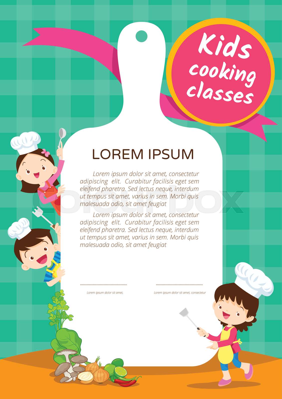 Kids Cooking class certificate 6 | Stock vector | Colourbox