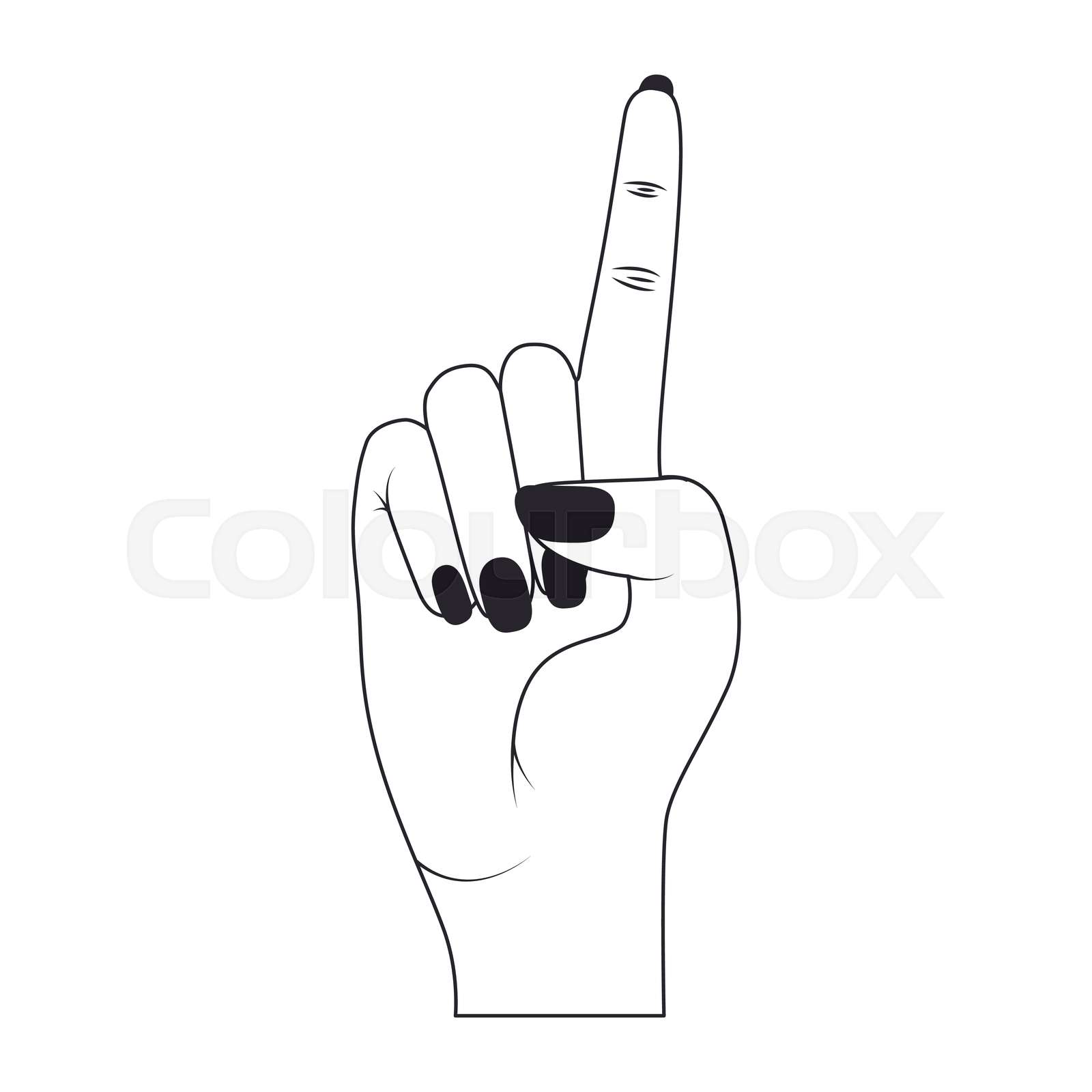 number one with finger | Stock vector | Colourbox