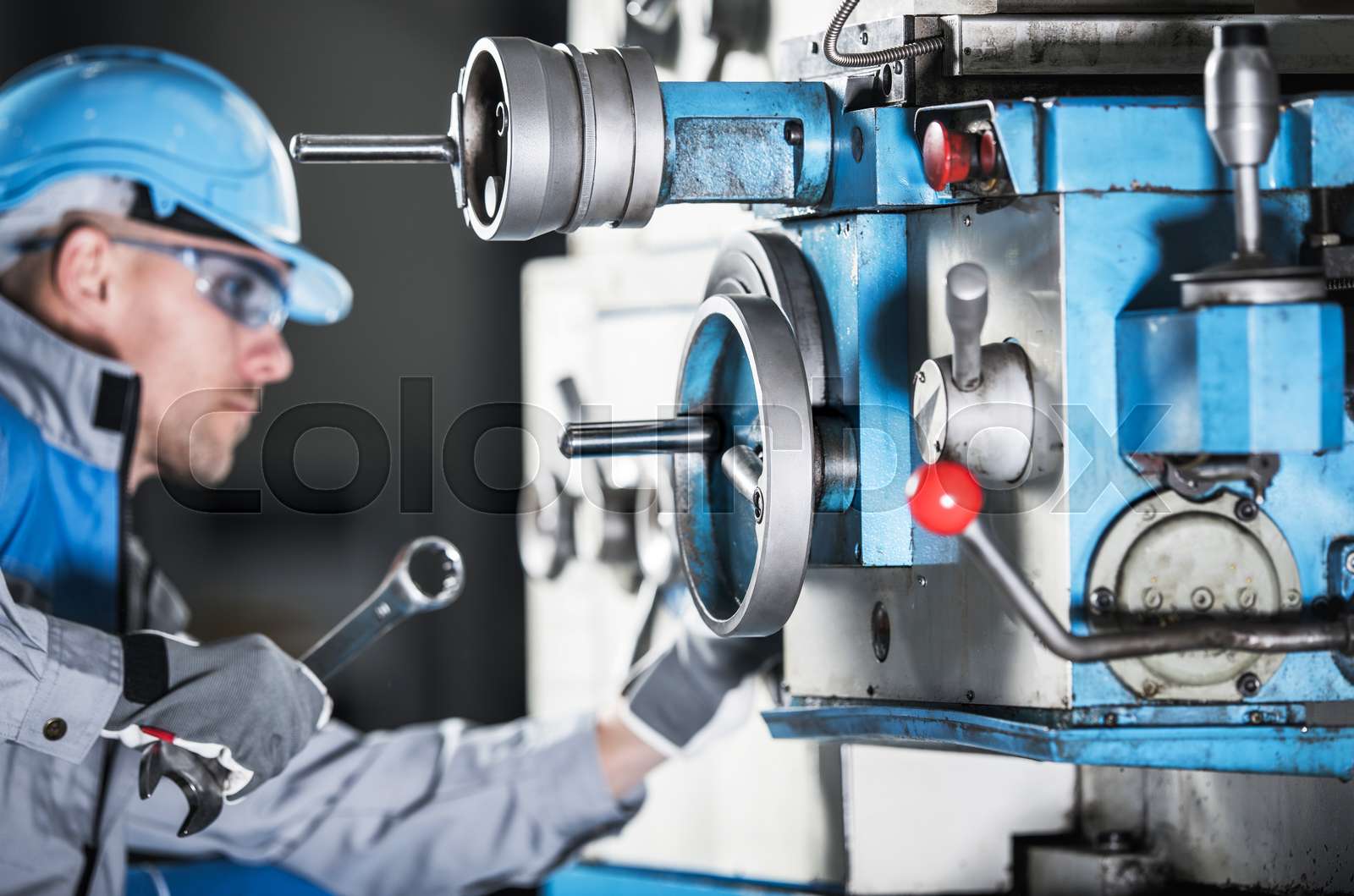 Lathe Machine Technician Stock image Colourbox