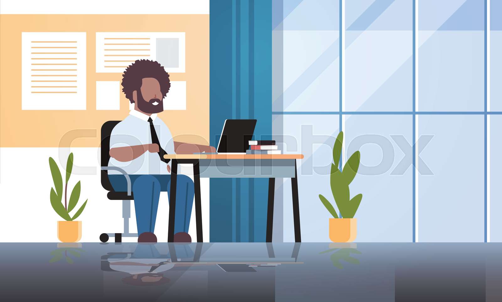 Fat Manager Vector fat obese businessman manager using laptop fatty overweight business ...