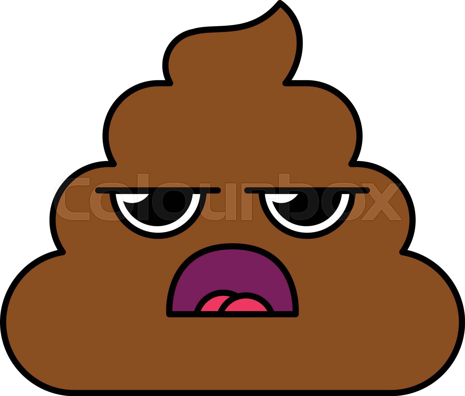 Grumpy poop emoji vector illustration | Stock vector | Colourbox