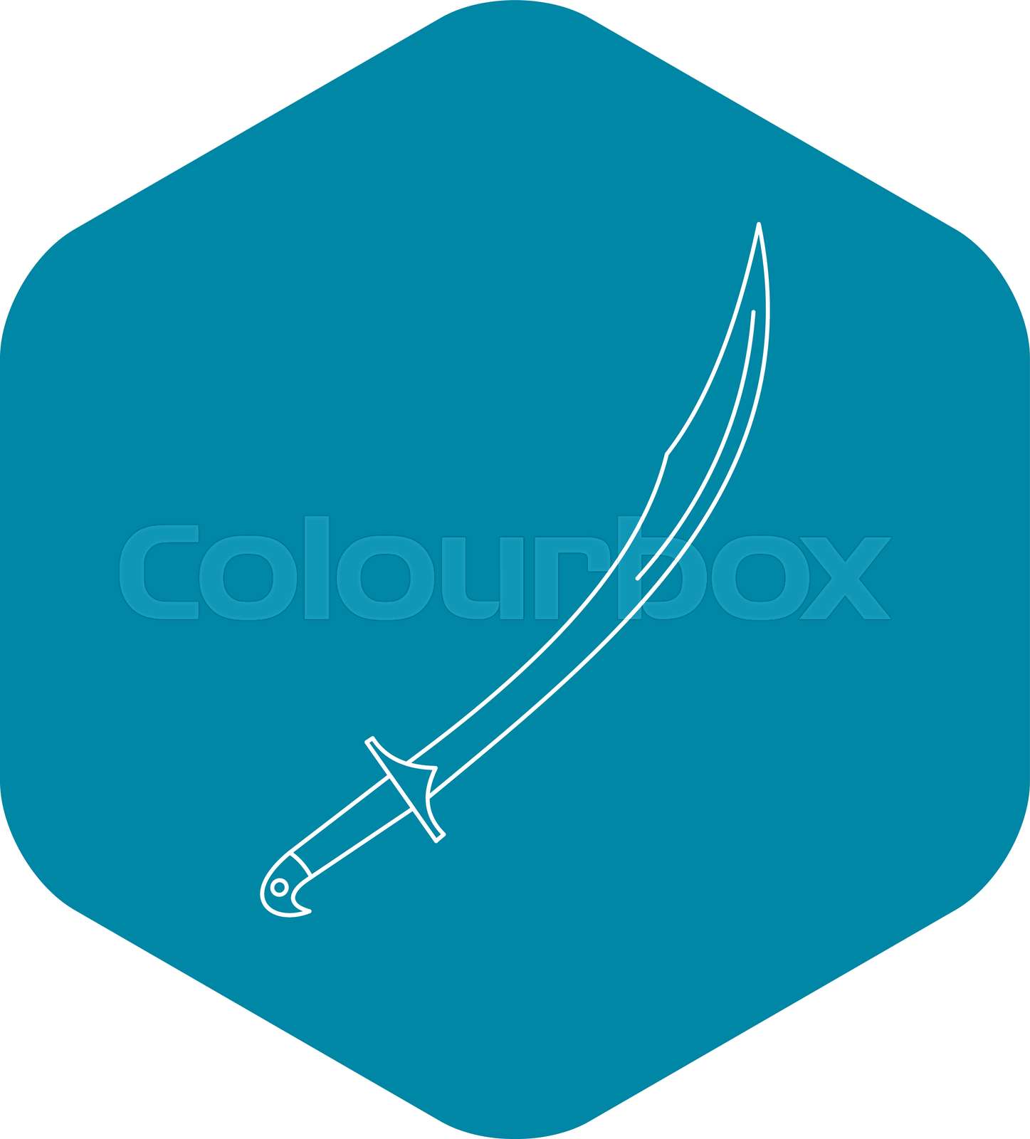 Cutlass icon, outline style | Stock vector | Colourbox
