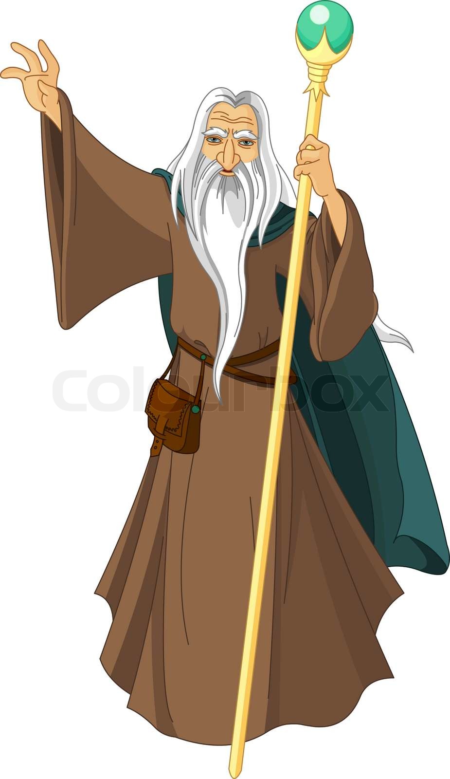 Wizard with staff | Stock vector | Colourbox