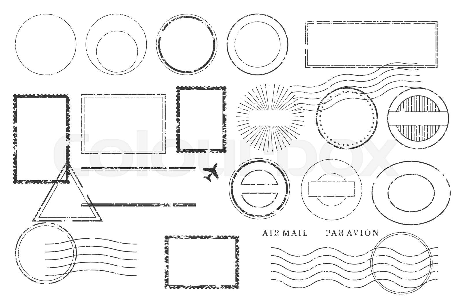 Postcard Stamps And Marks Postage Cancellation And Shipping Labeling Stock Vector Colourbox