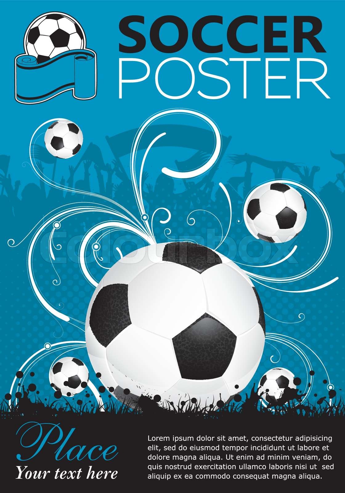 fodbold, plakat, sport | Stock vektor | Colourbox