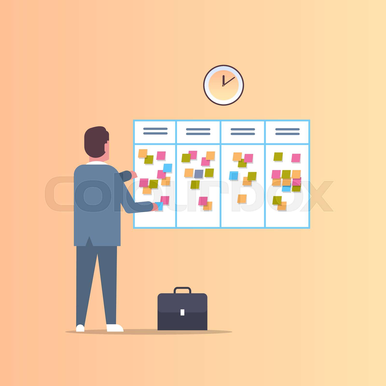 Businessman Scheduling His Work Agenda Weekly Meeting Schedule Task