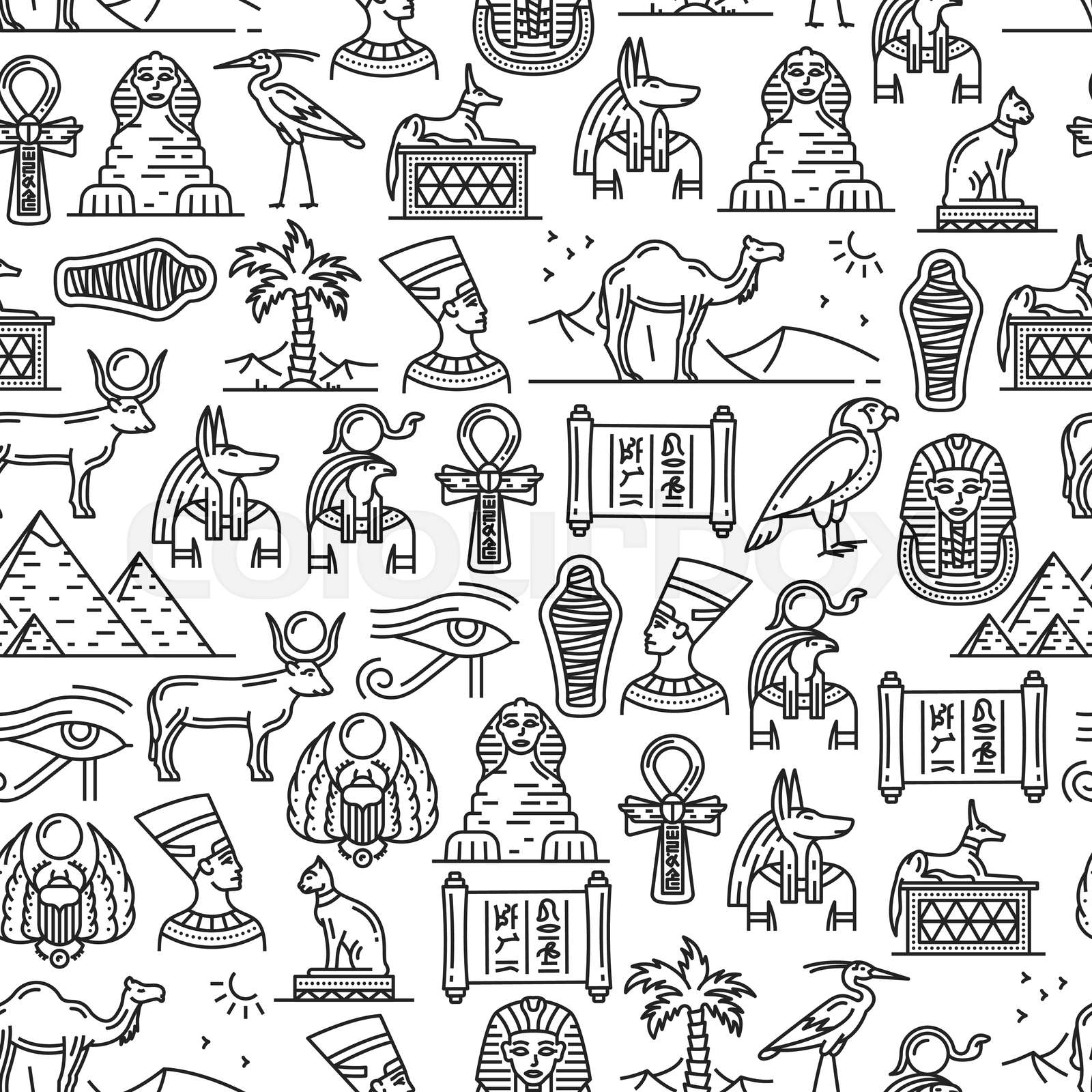 ägypten, hieroglyphe, kamel StockVektor Colourbox