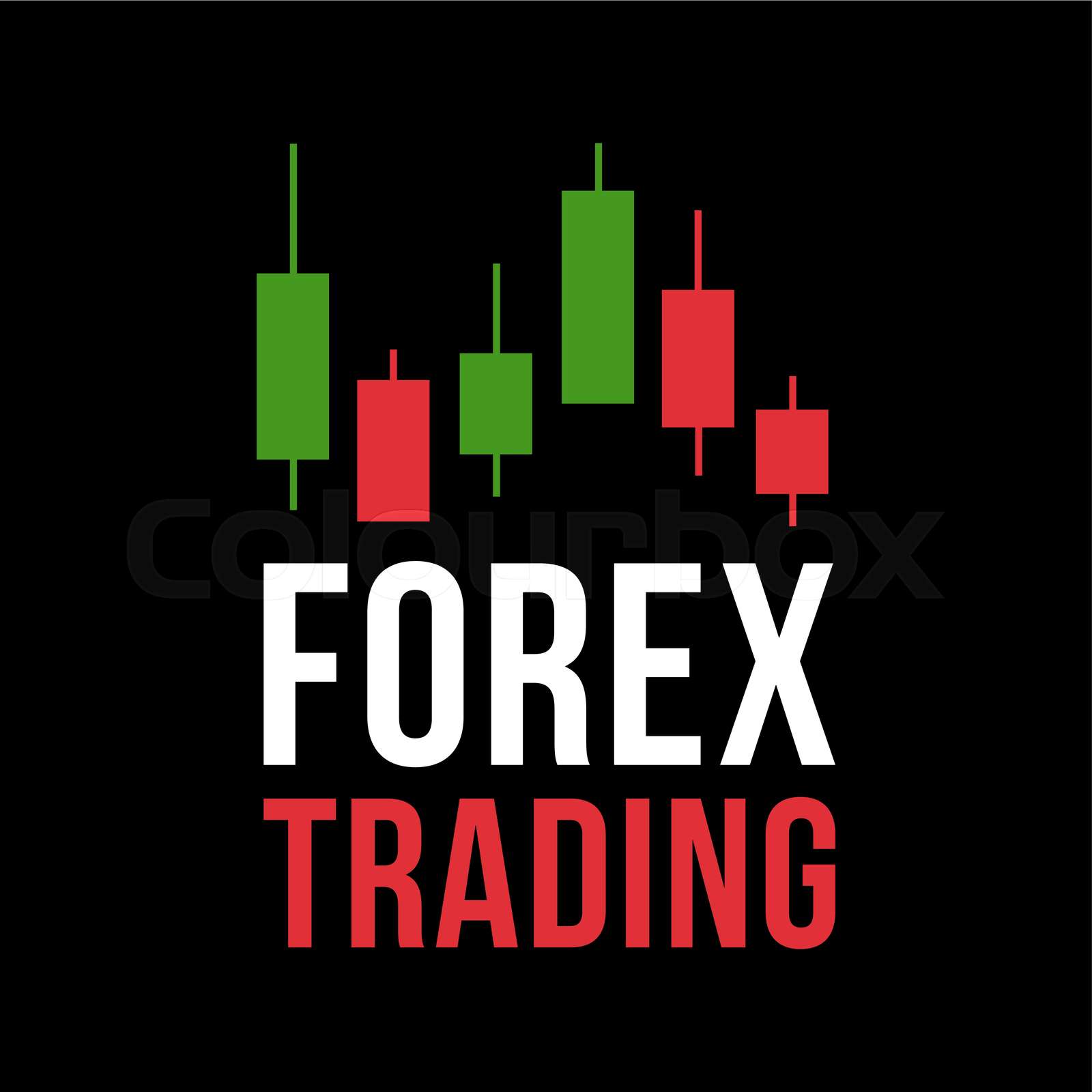 Vector logo with candlestick trading chart analyzing in forex | Stock