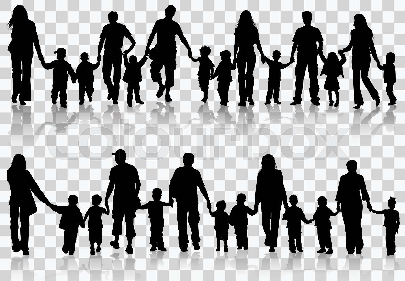 familie, mensch, schattenriss | Stock-Vektor | Colourbox