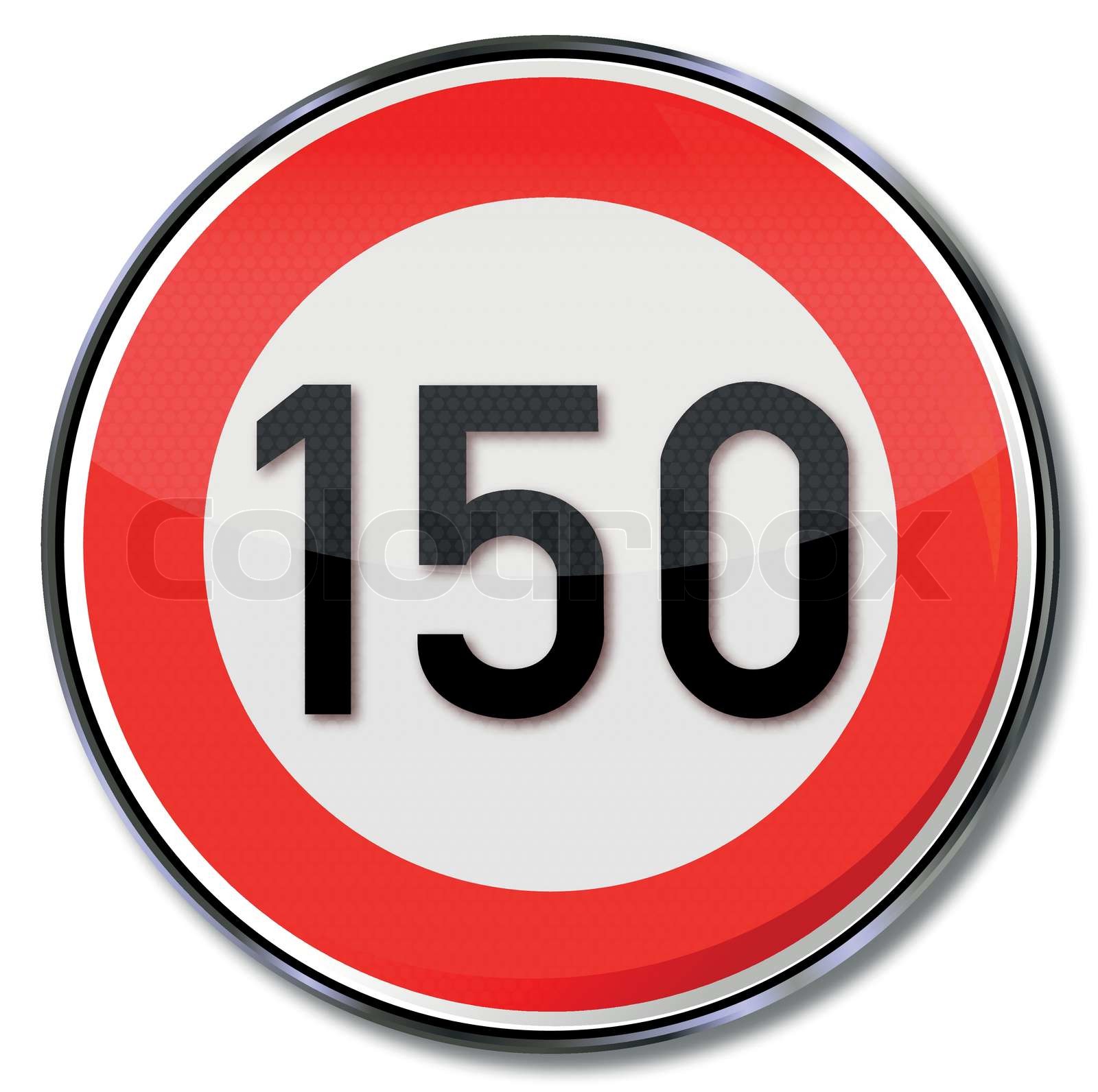 Verkehrsschild 150 kmh | Stock-Vektor | Colourbox