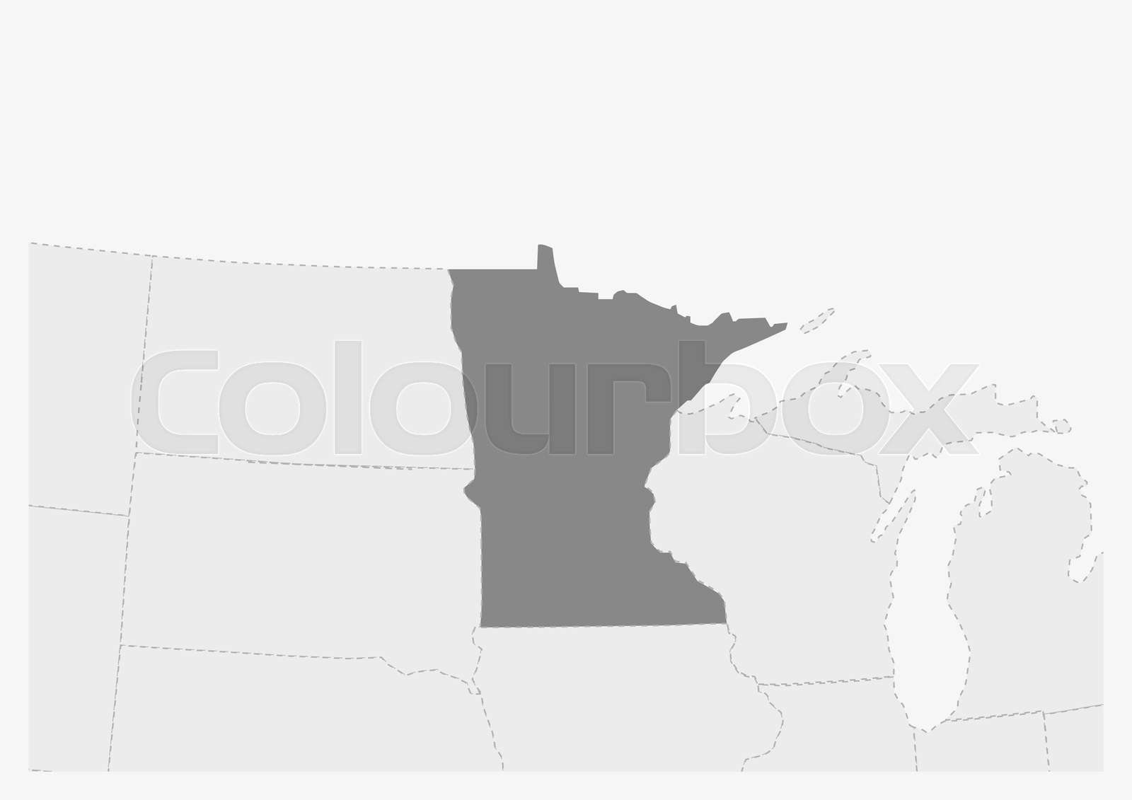 Map of USA with highlighted Minnesota state map | Stock vector | Colourbox