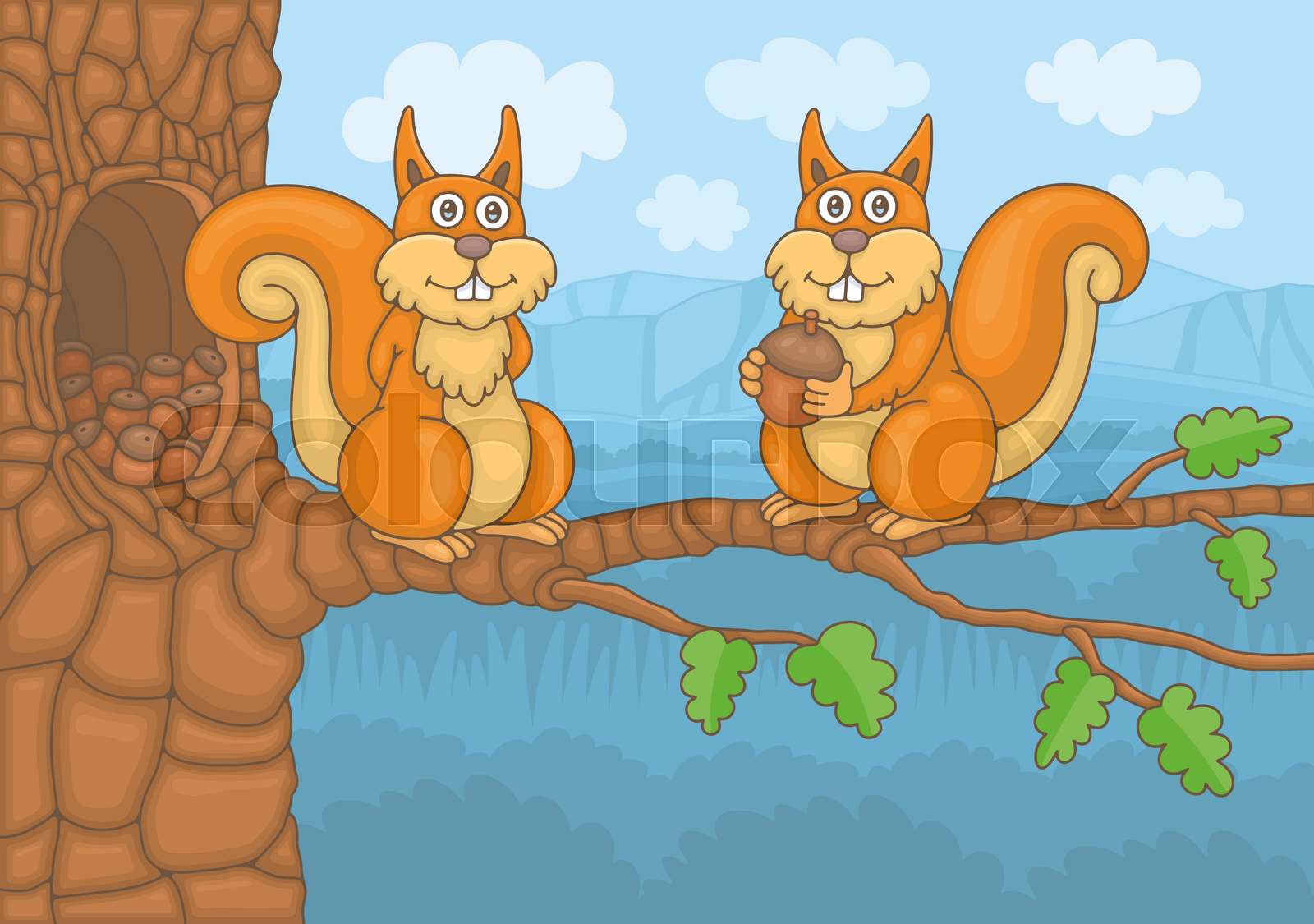 Two squirrels Stock vector Colourbox