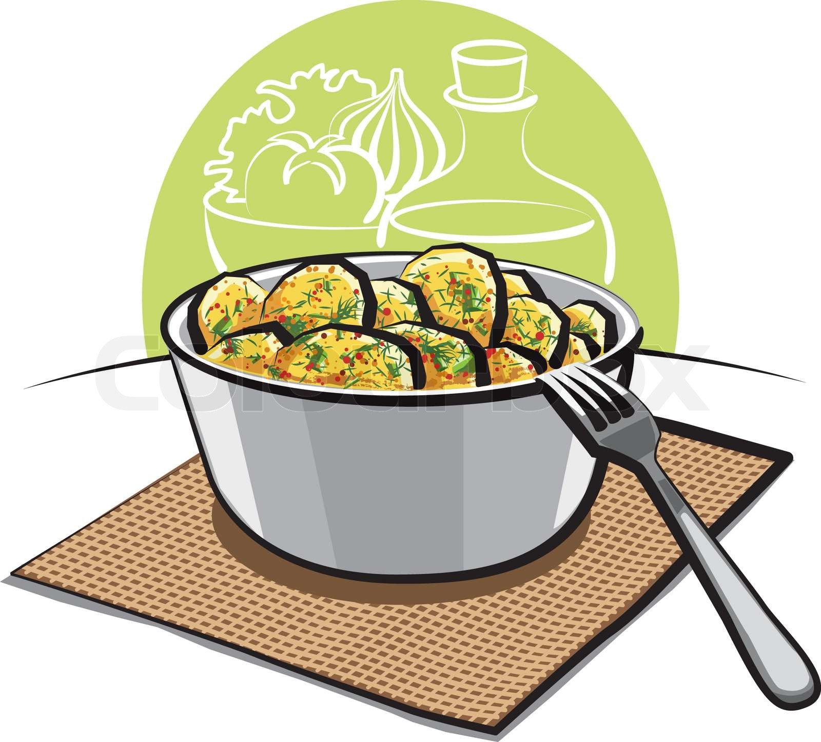 Potato salad with parsley and dill Stock vector Colourbox