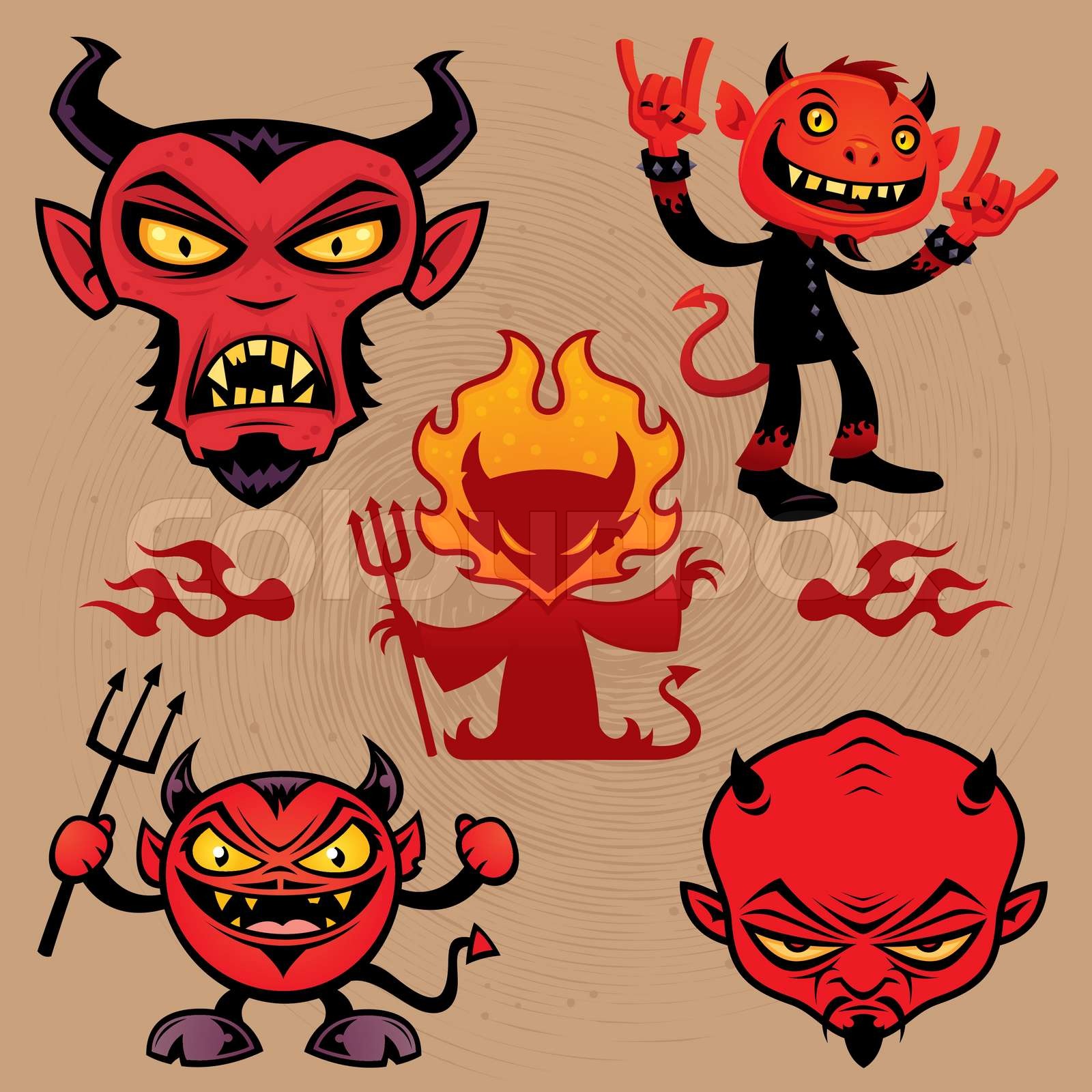Cartoon Devil Collection | Stock vector | Colourbox