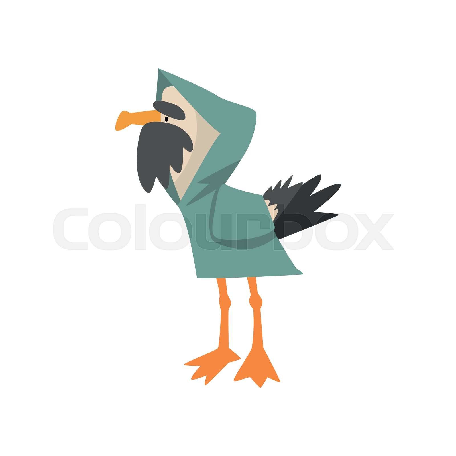Seagull Sailor In Raincoat Funny Bird Cartoon Character Vector Seagull Sailor In Raincoat Funny Bird Cartoon Character Vector