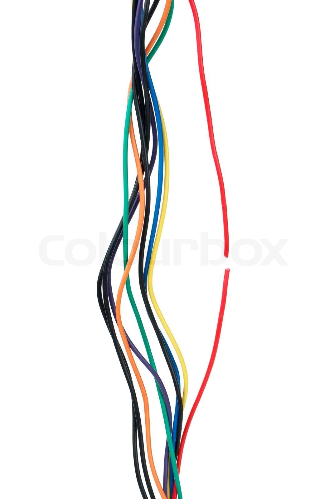 Cable With Red Wire Broken Stock Image Colourbox