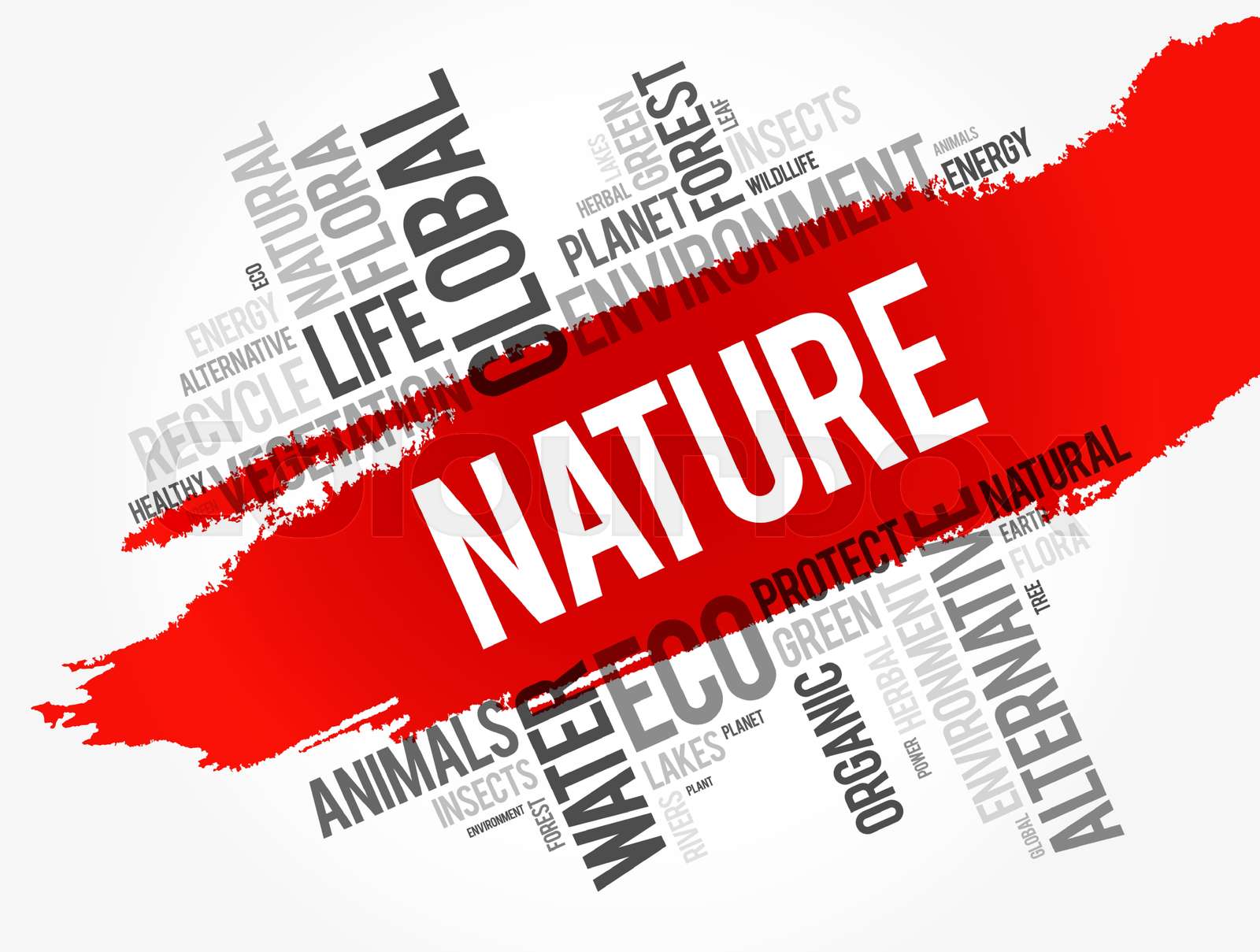 Nature word cloud collage | Stock vector | Colourbox