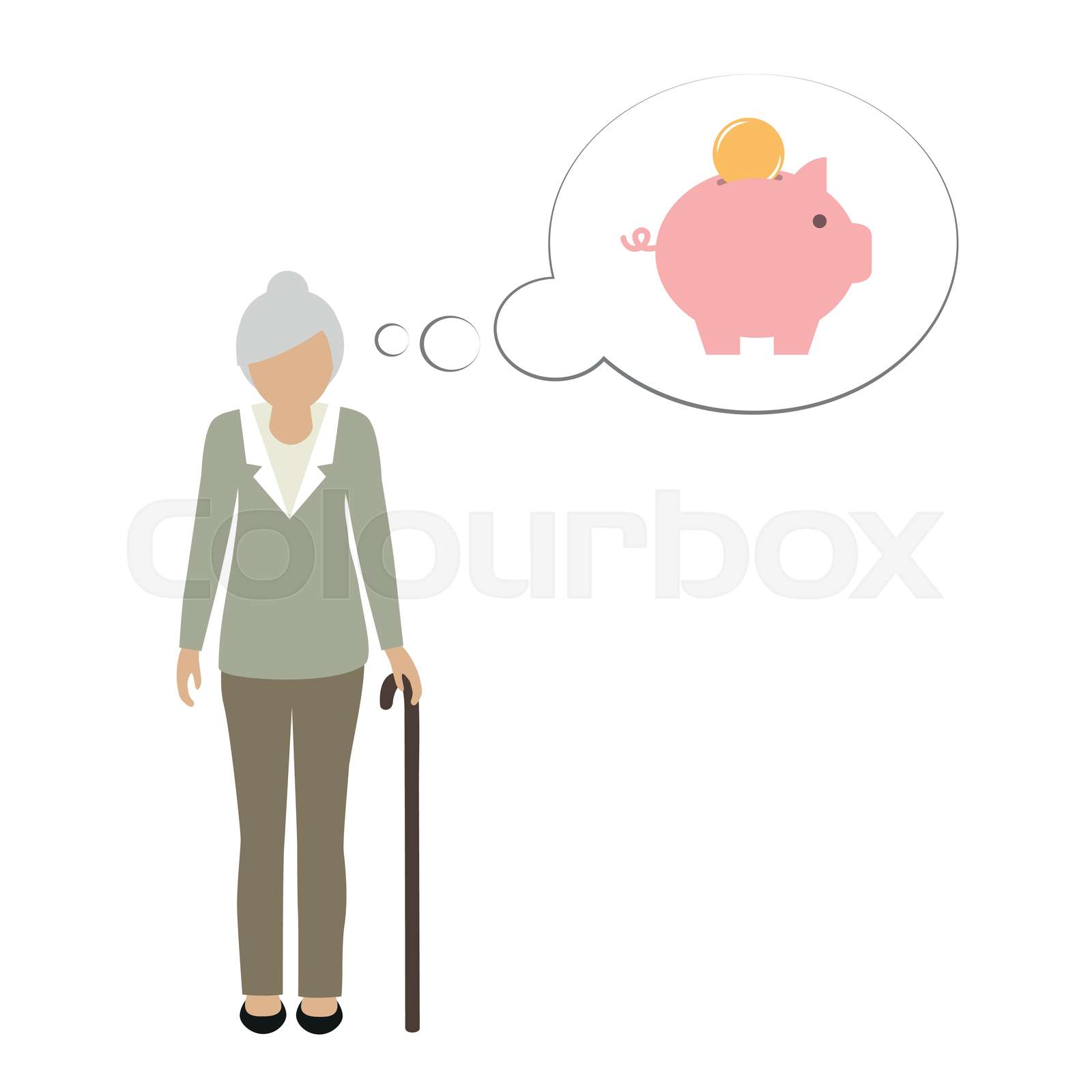 retirement, pension, illustration Stock vector Colourbox