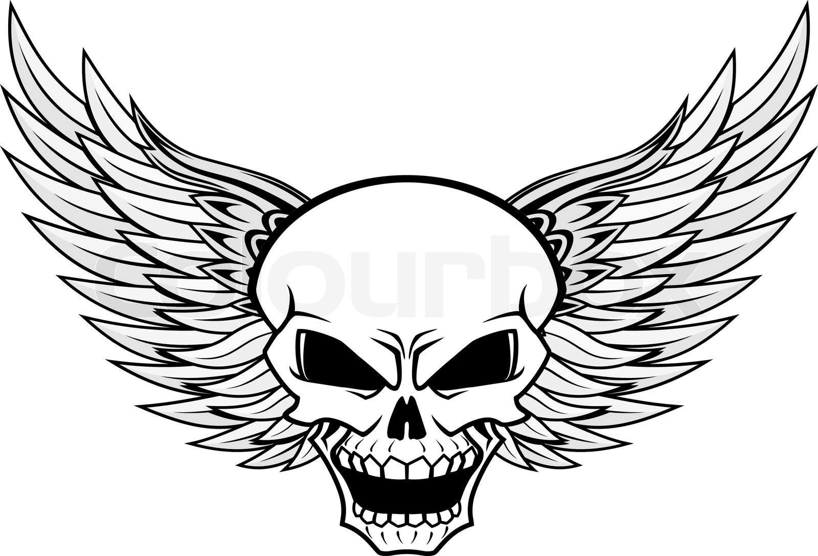 Skull with wings | Stock vector | Colourbox