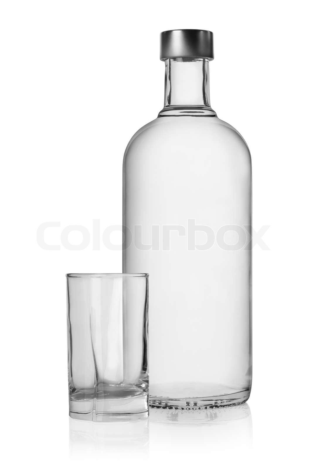 Bottle and glass of vodka Stock image Colourbox