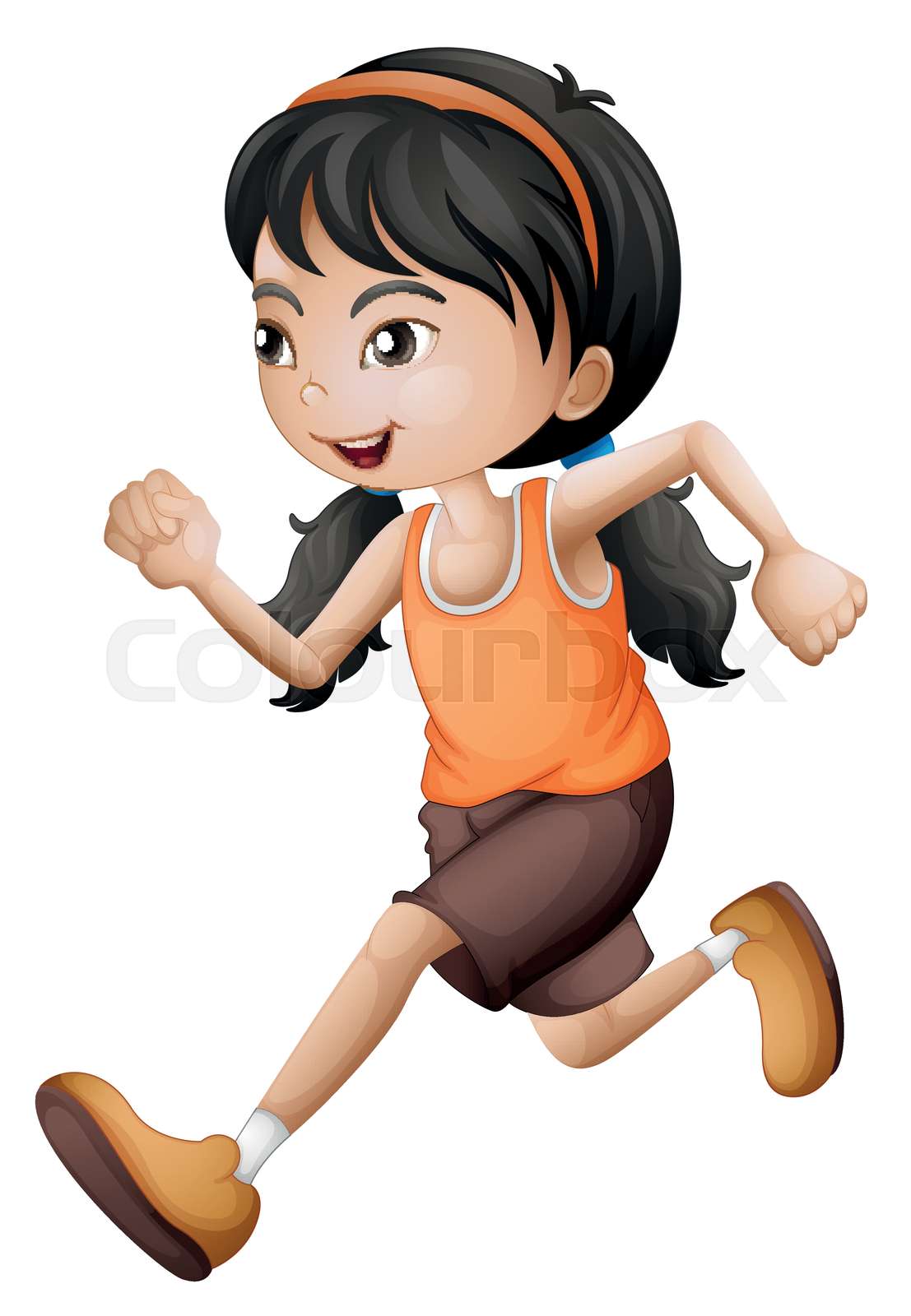 A cute girl running Stock vector Colourbox