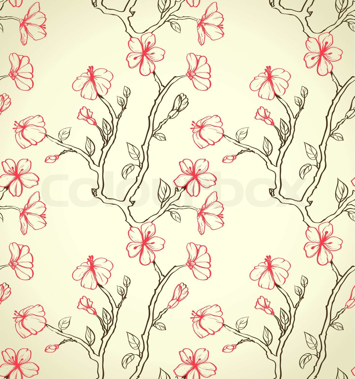Floral Seamless Wallpaper Stock Vector Colourbox