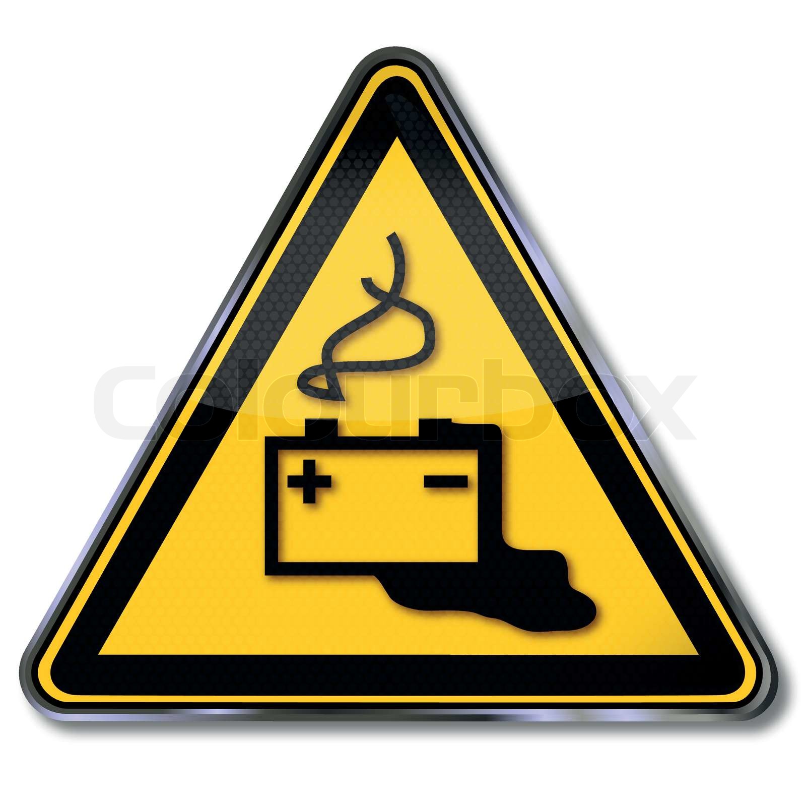 caution, warning, battery | Stock vector | Colourbox