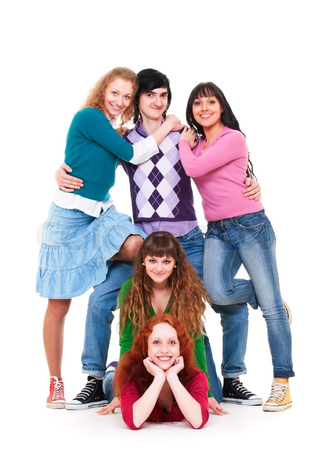 cheerful company of young people | Stock image | Colourbox