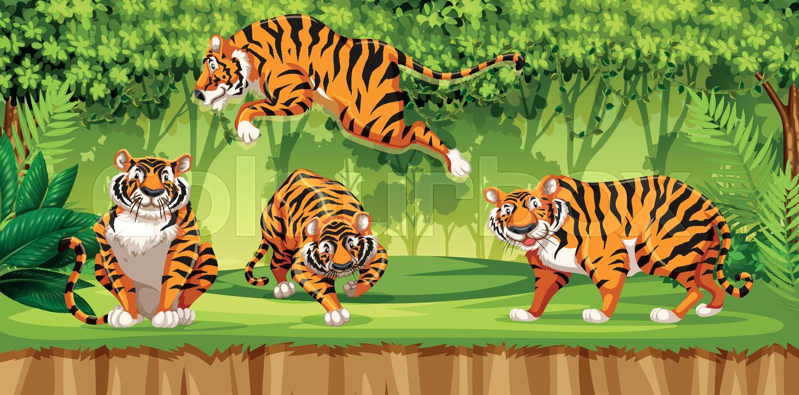 Tiger in the jungle | Stock vector | Colourbox