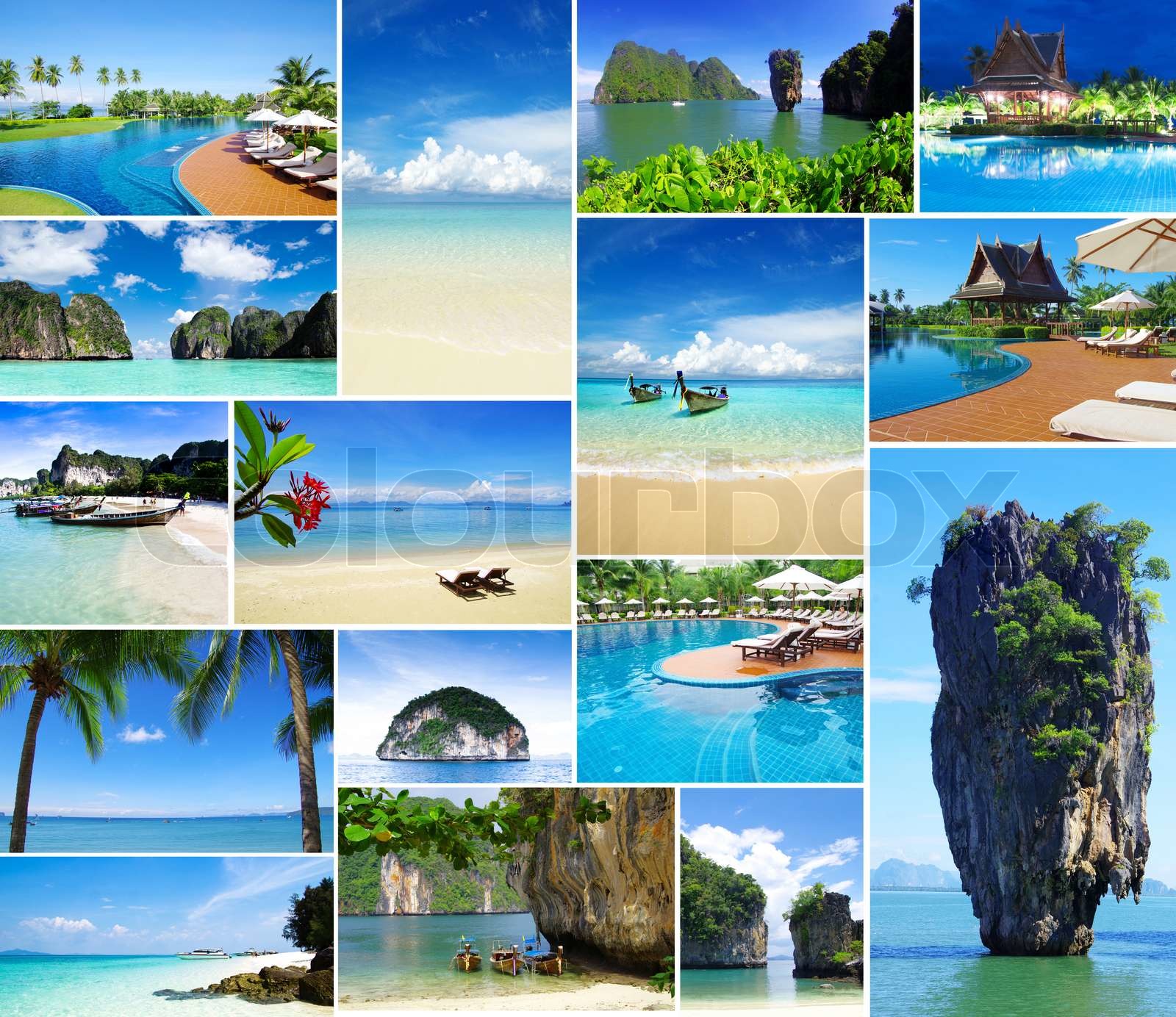 sea collage Stock image Colourbox