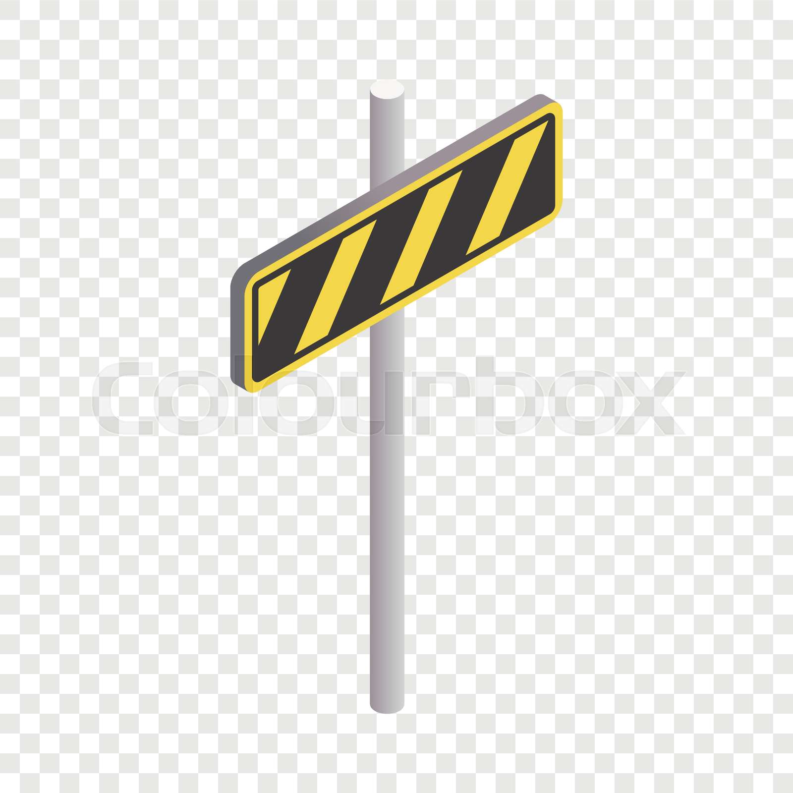 Road sign yellow and black stripes icon Stock vector Colourbox