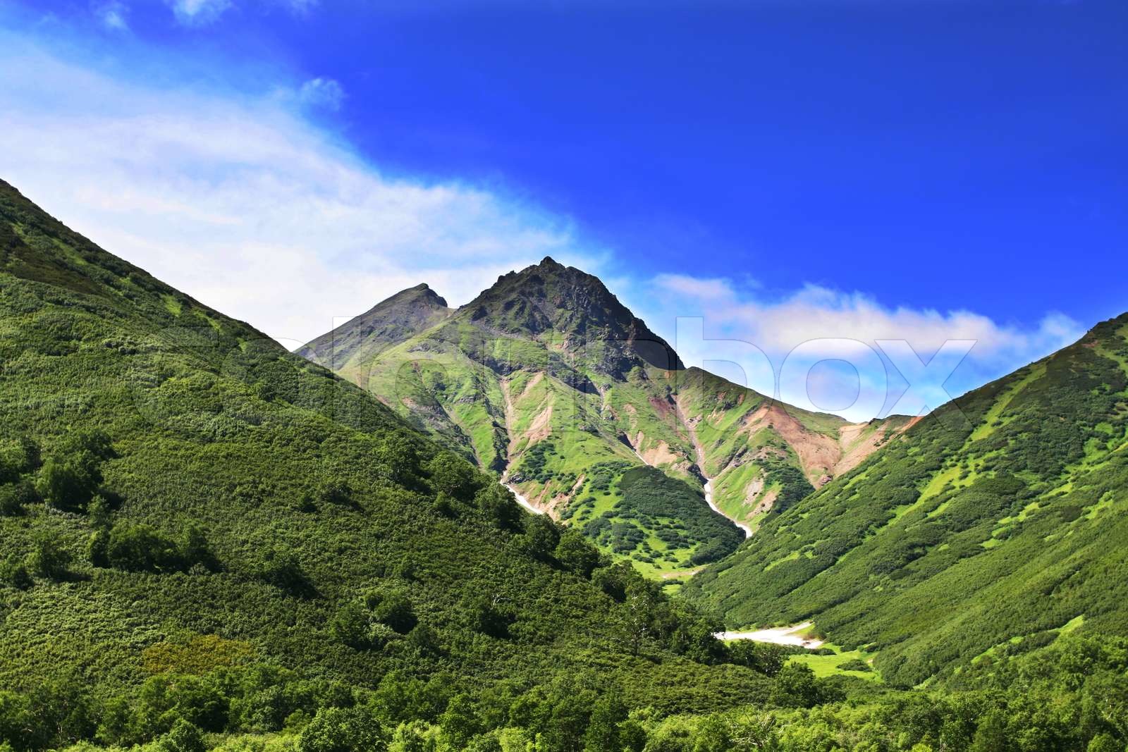 Green hill Stock image Colourbox